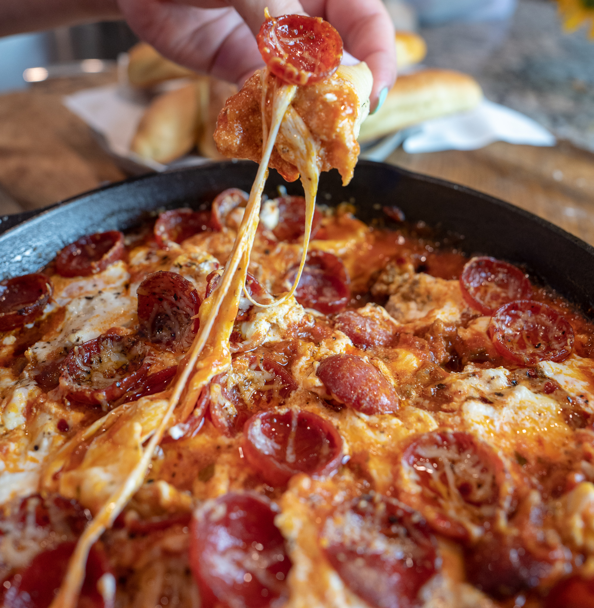 Meat Lover's Crock Pot Pizza Dip • Bread Booze Bacon