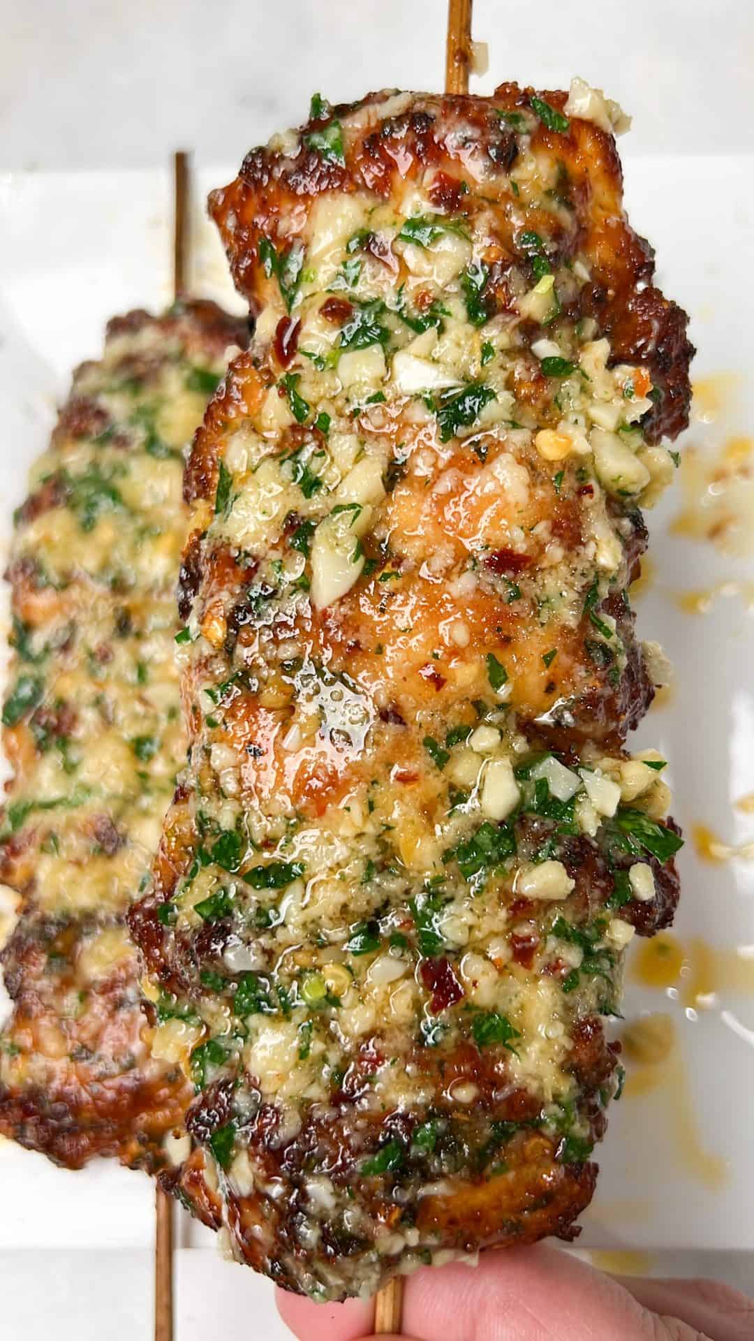 Garlic Parmesan Chicken Skewers Bad Batch Baking Restaurant Copycat