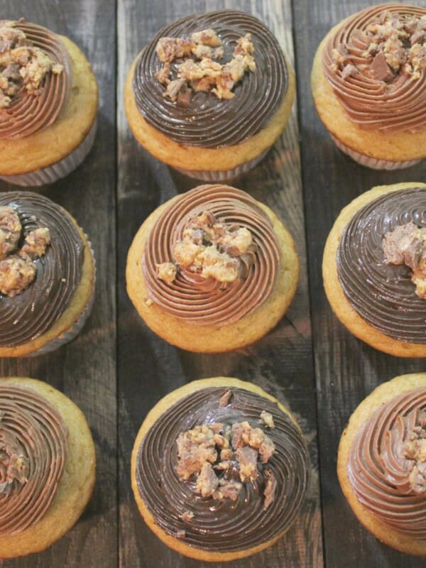 Triple Peanut Butter Cupcakes - moist peanut buttery goodness.