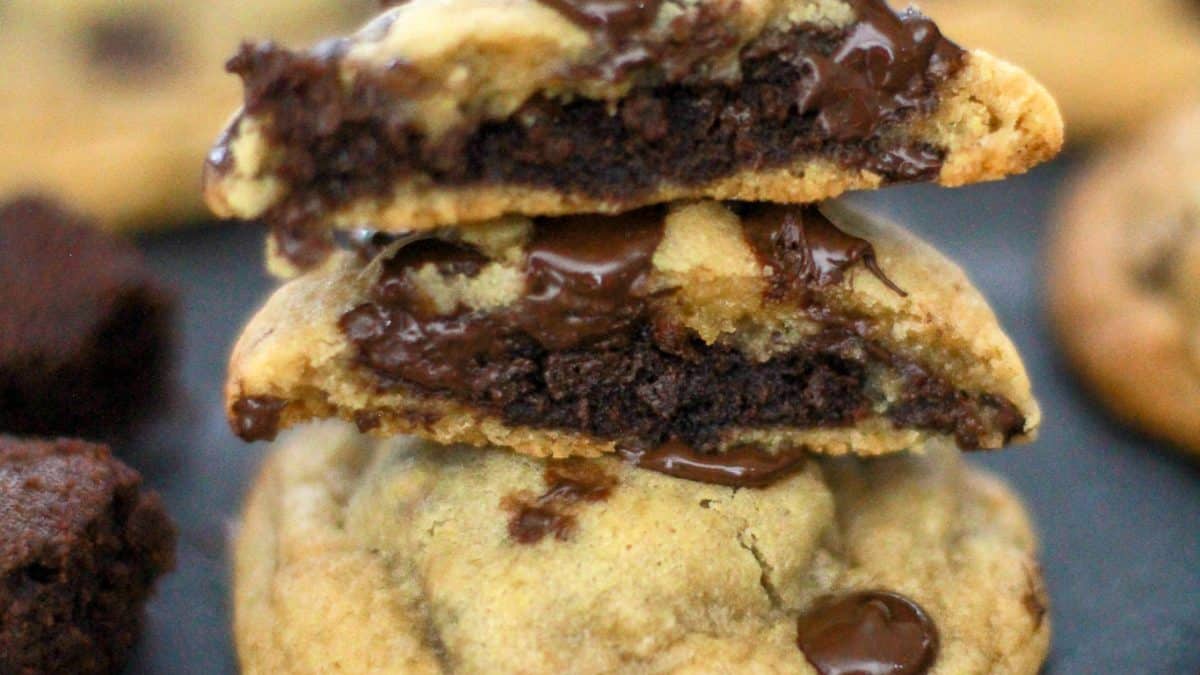 Brownie Stuffed Chocolate Chip Cookies Bad Batch Baking