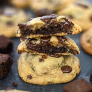 Brownie Stuffed Chocolate Chip Cookies