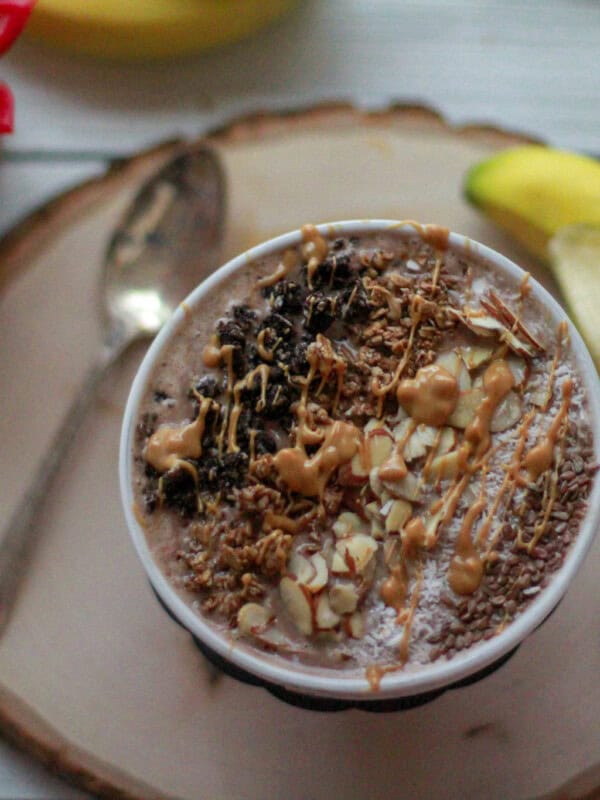 Espresso, Peanut Butter & Chocolate Low Sugar Smoothie Bowl