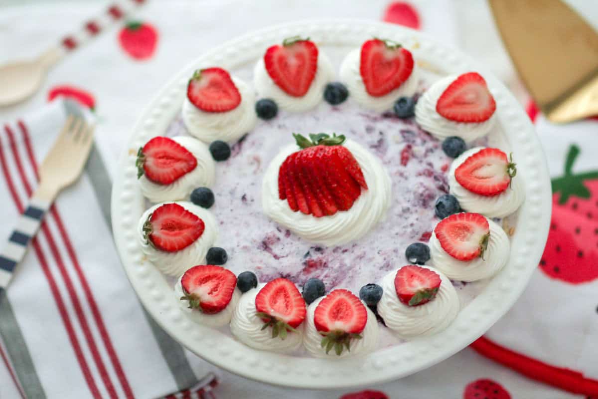 White Chocolate Berry Ice Cream Cookie Pie