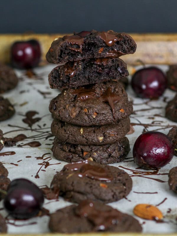 Tart Cherry Almond Chocolate Cookies (Kathleen King Remixed)