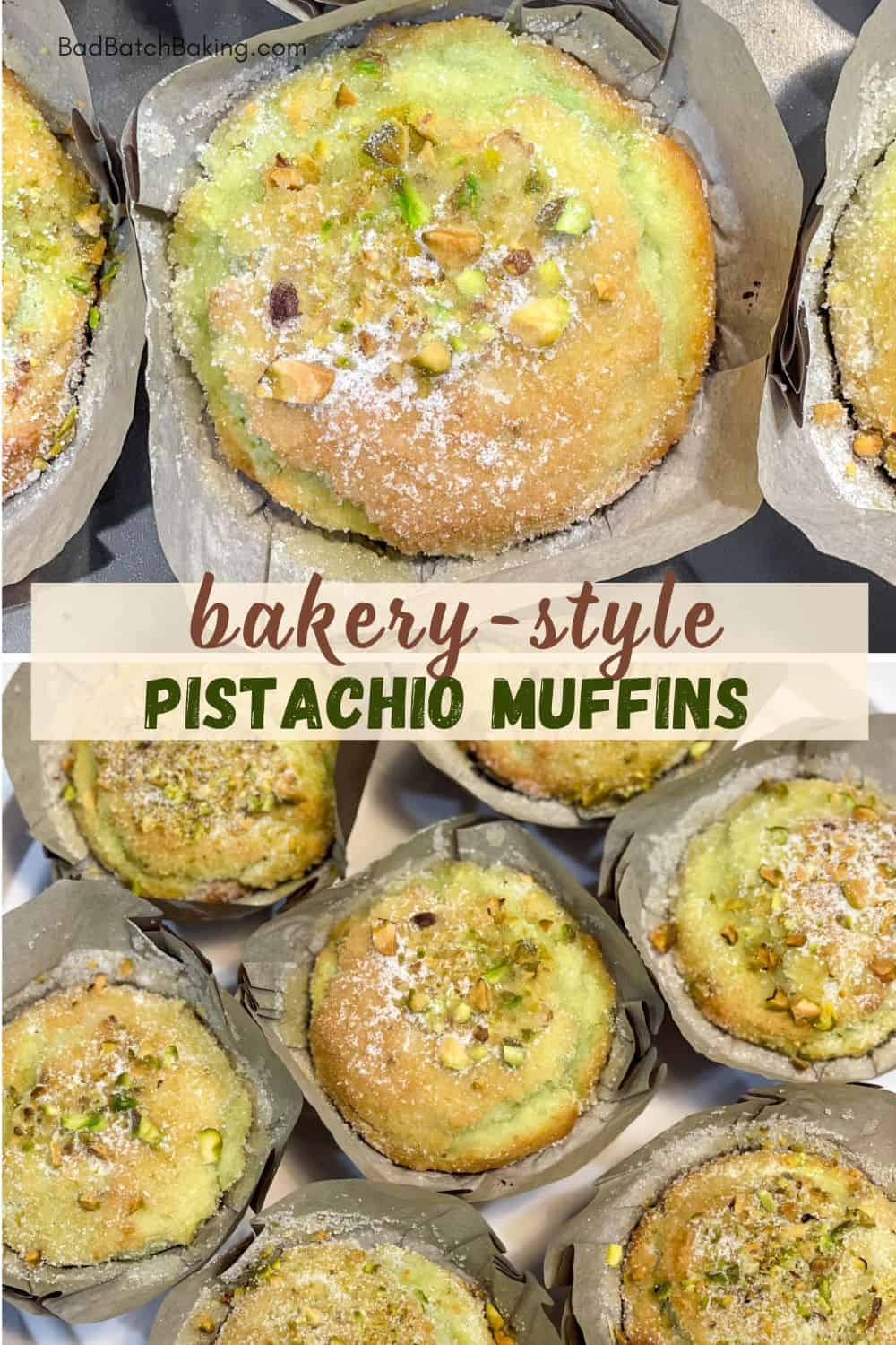 bakery style pistachio muffins