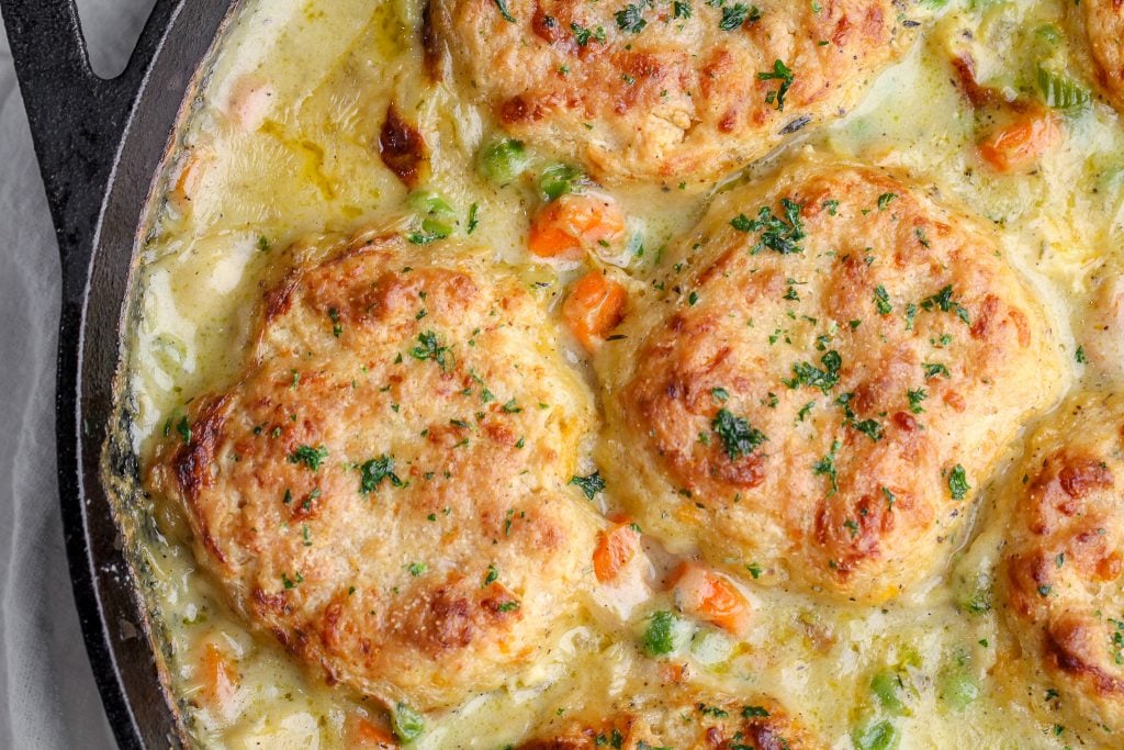 Chicken Pot Pie with Biscuits