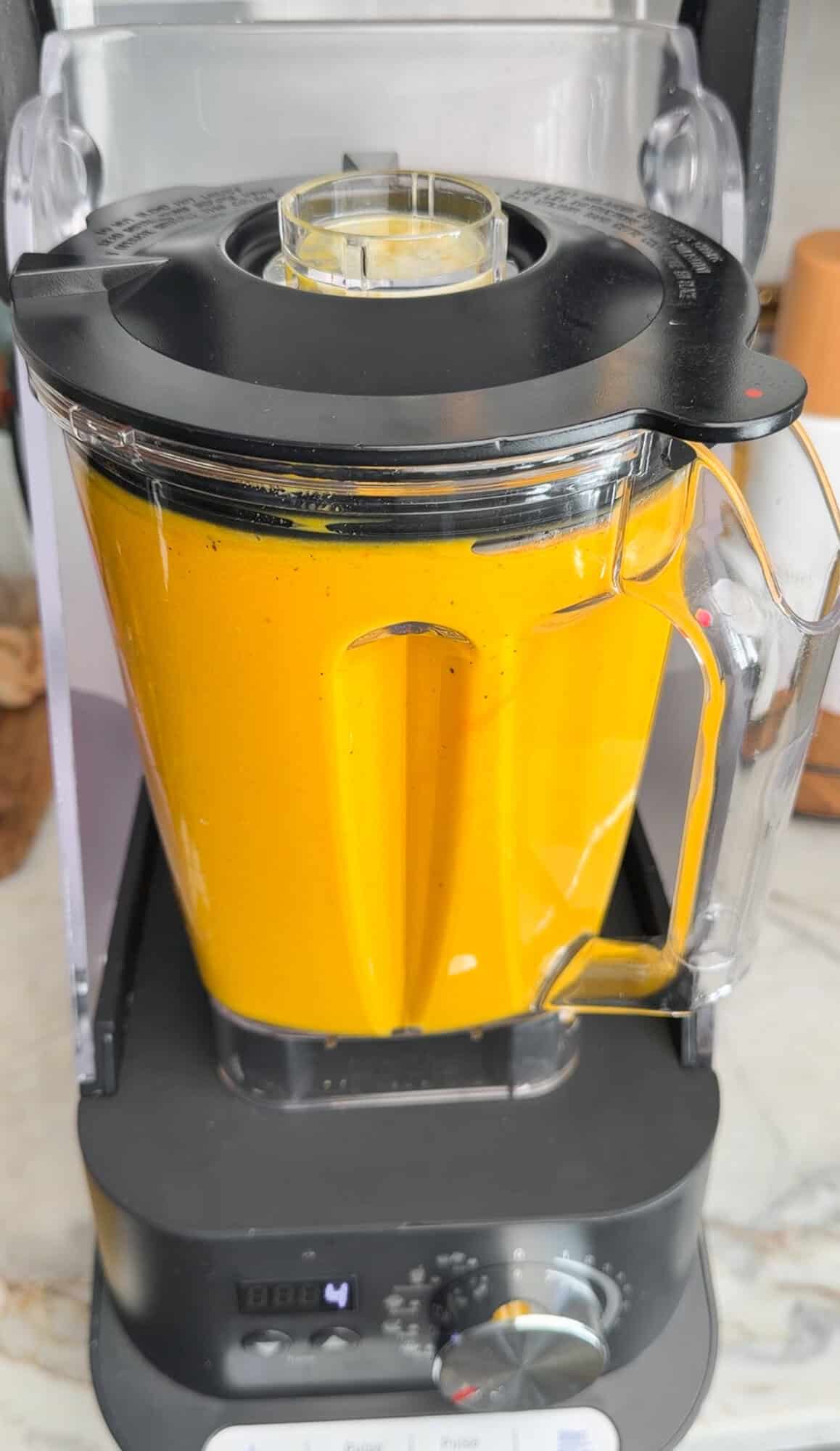 blending soup for autumn squash soup