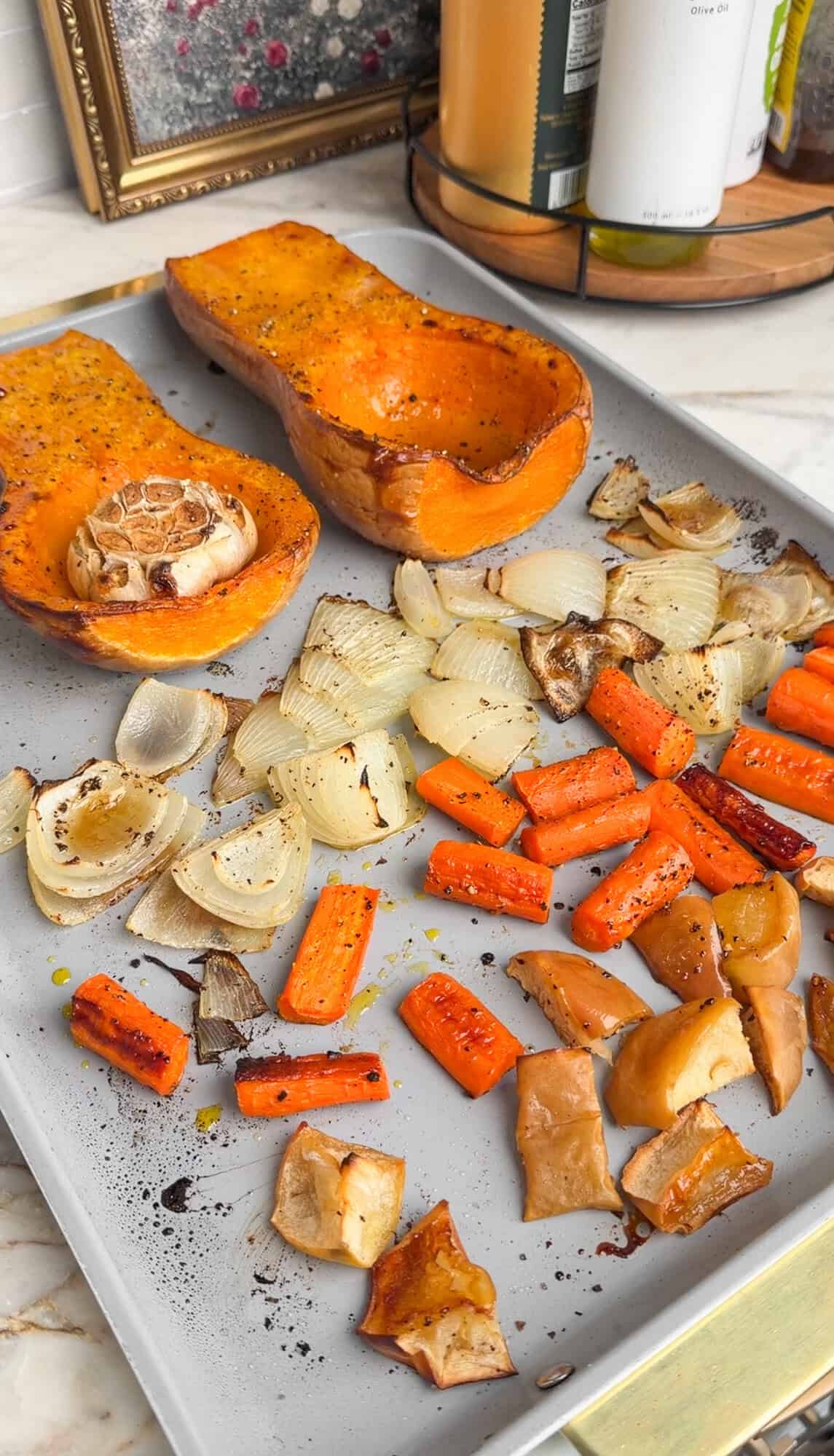 roasted veggies for Panera Autumn Squash Soup Recipe
