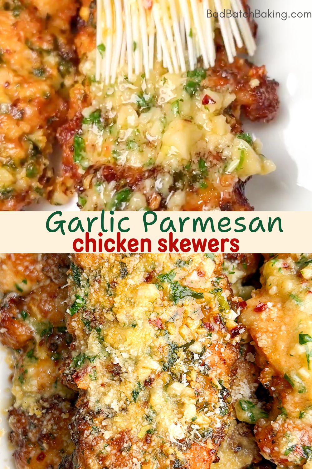 garlic parmesan chicken skewers