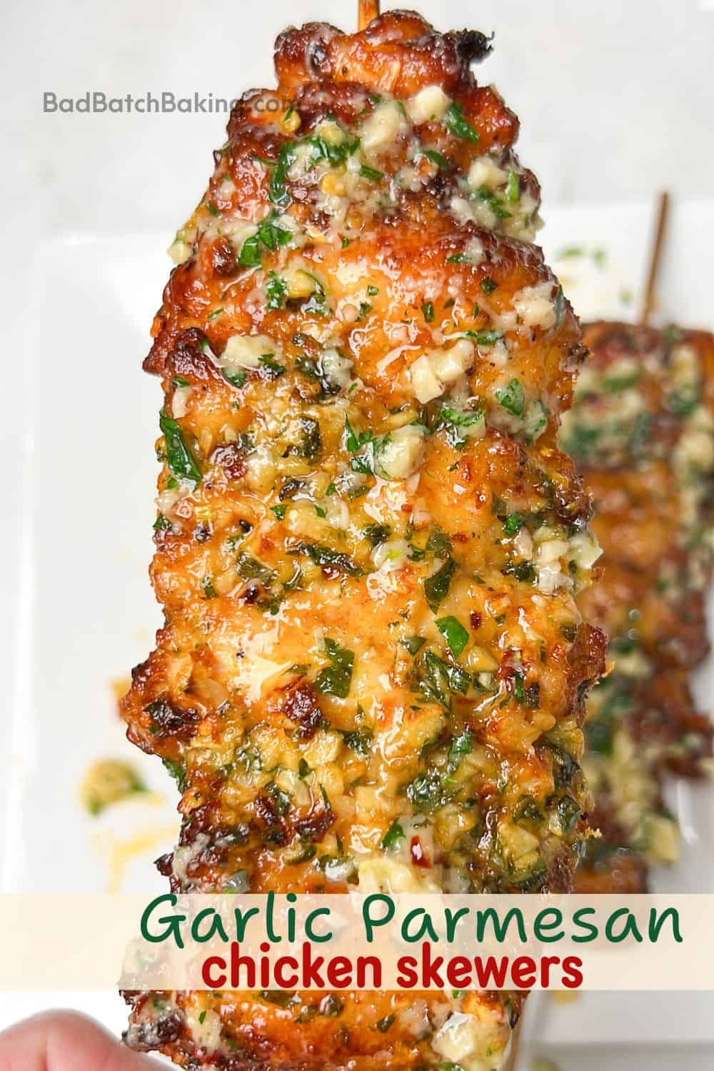 garlic parmesan chicken skewers