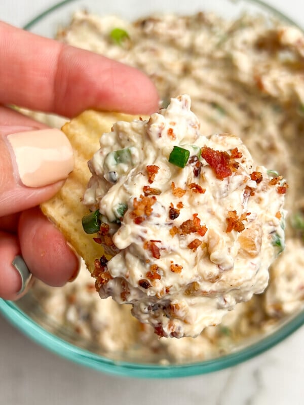 Caramelized onion and bacon dip