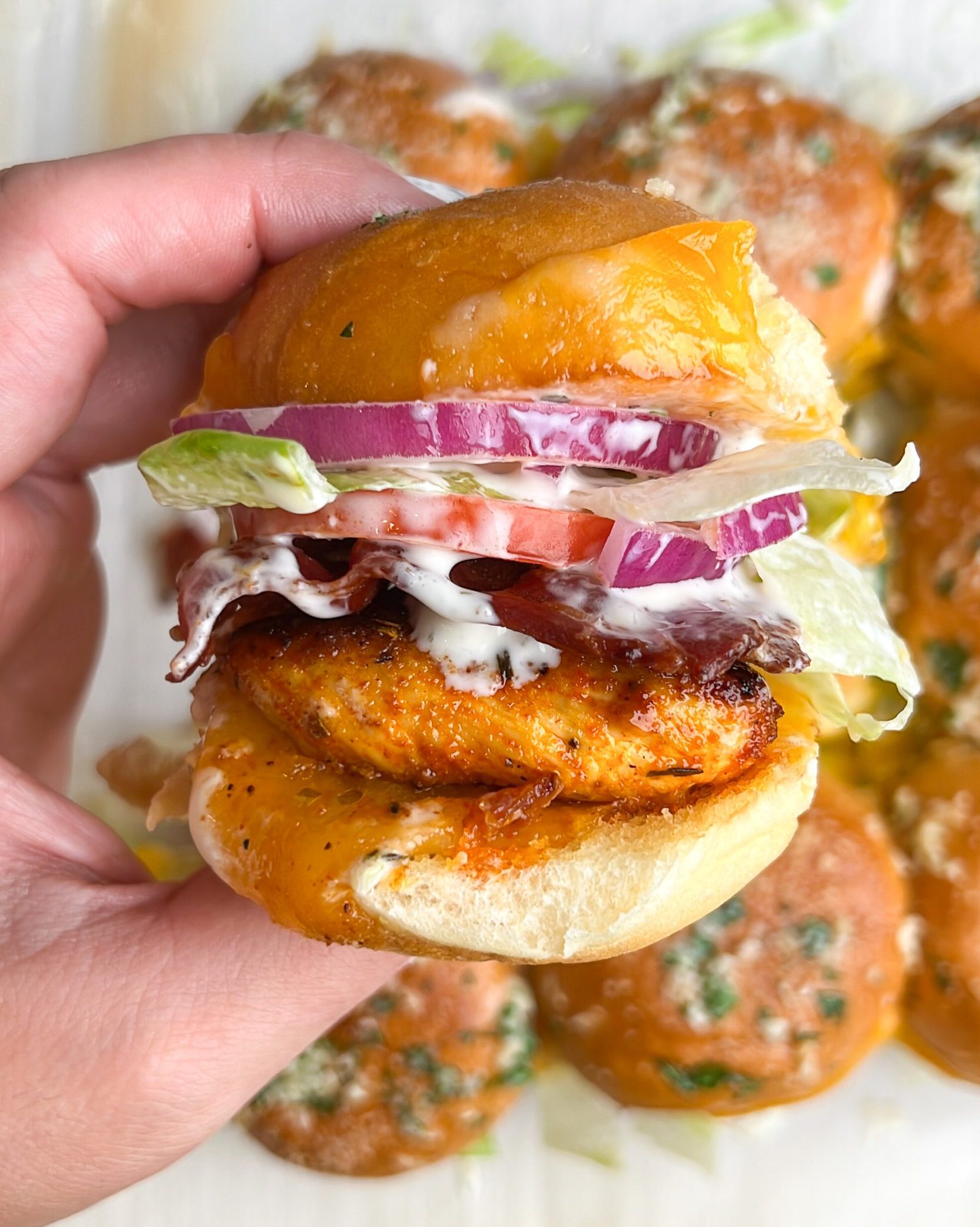 Chicken bacon ranch sliders