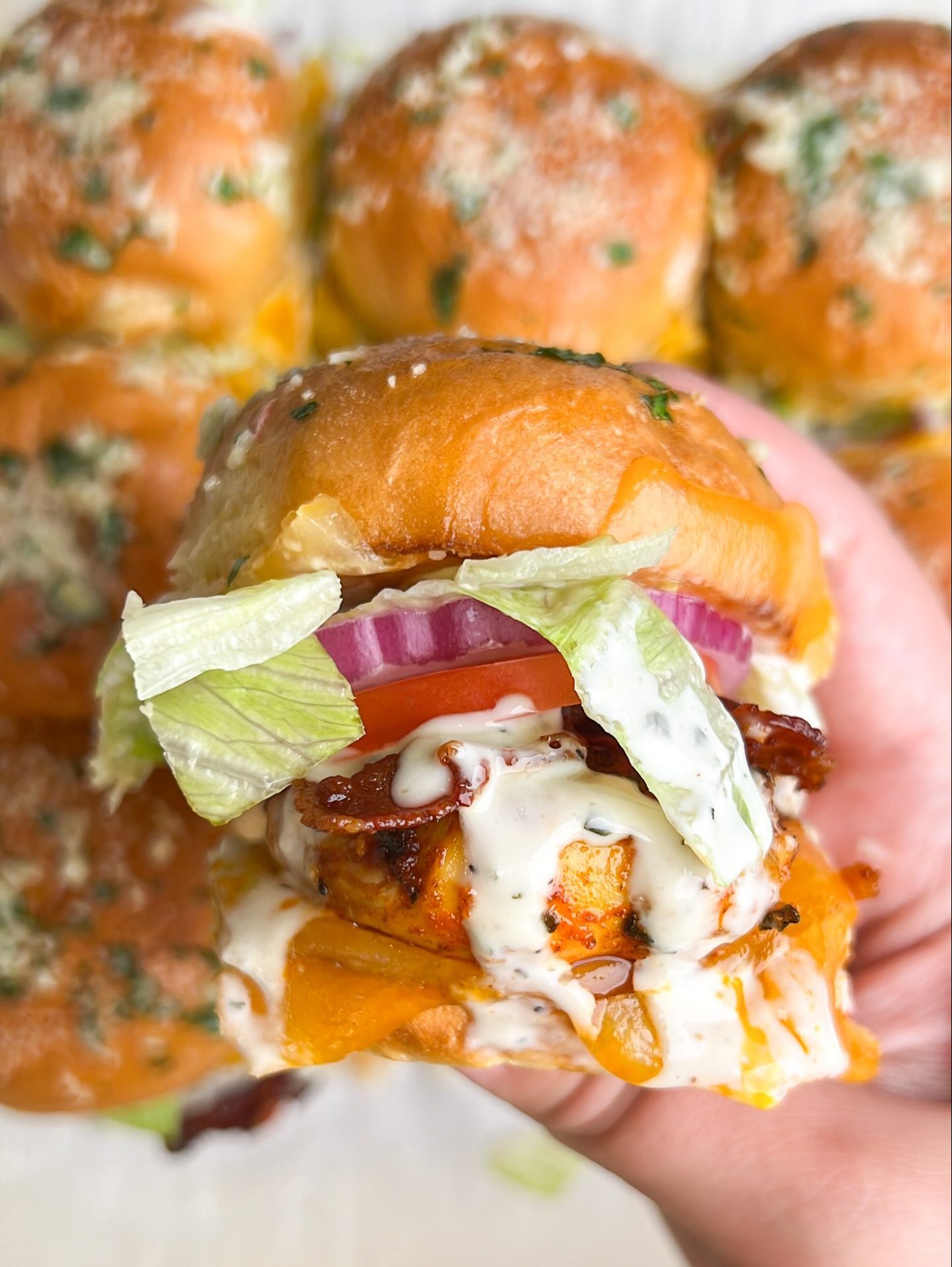 Chicken bacon ranch sliders