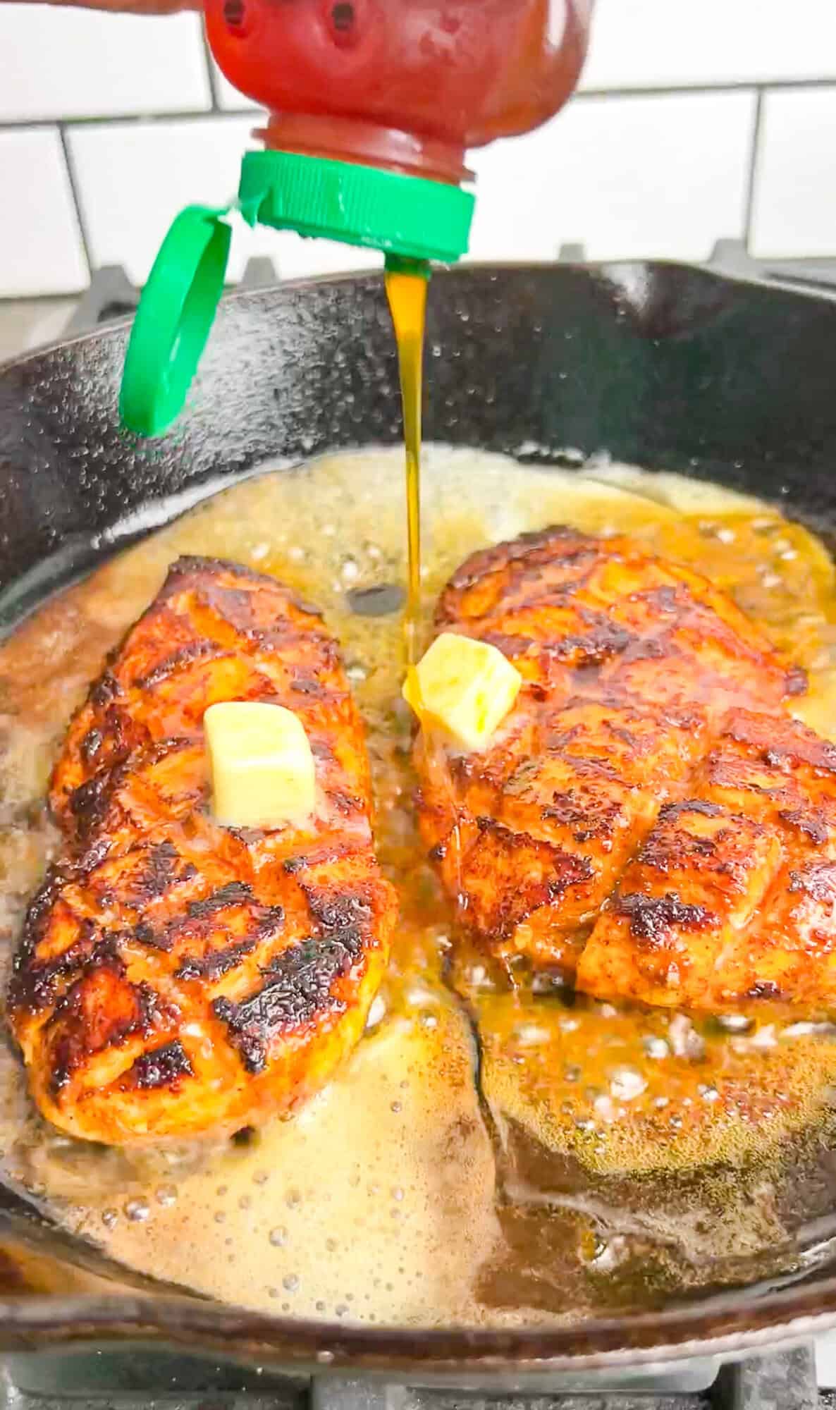 Equal parts sweet and spicy, this Honey Chipotle Chicken is a quick, easy one-pan recipe that results in juicy, flavorful chicken every time. Drizzling honey over honey chipotle chicken in the pan