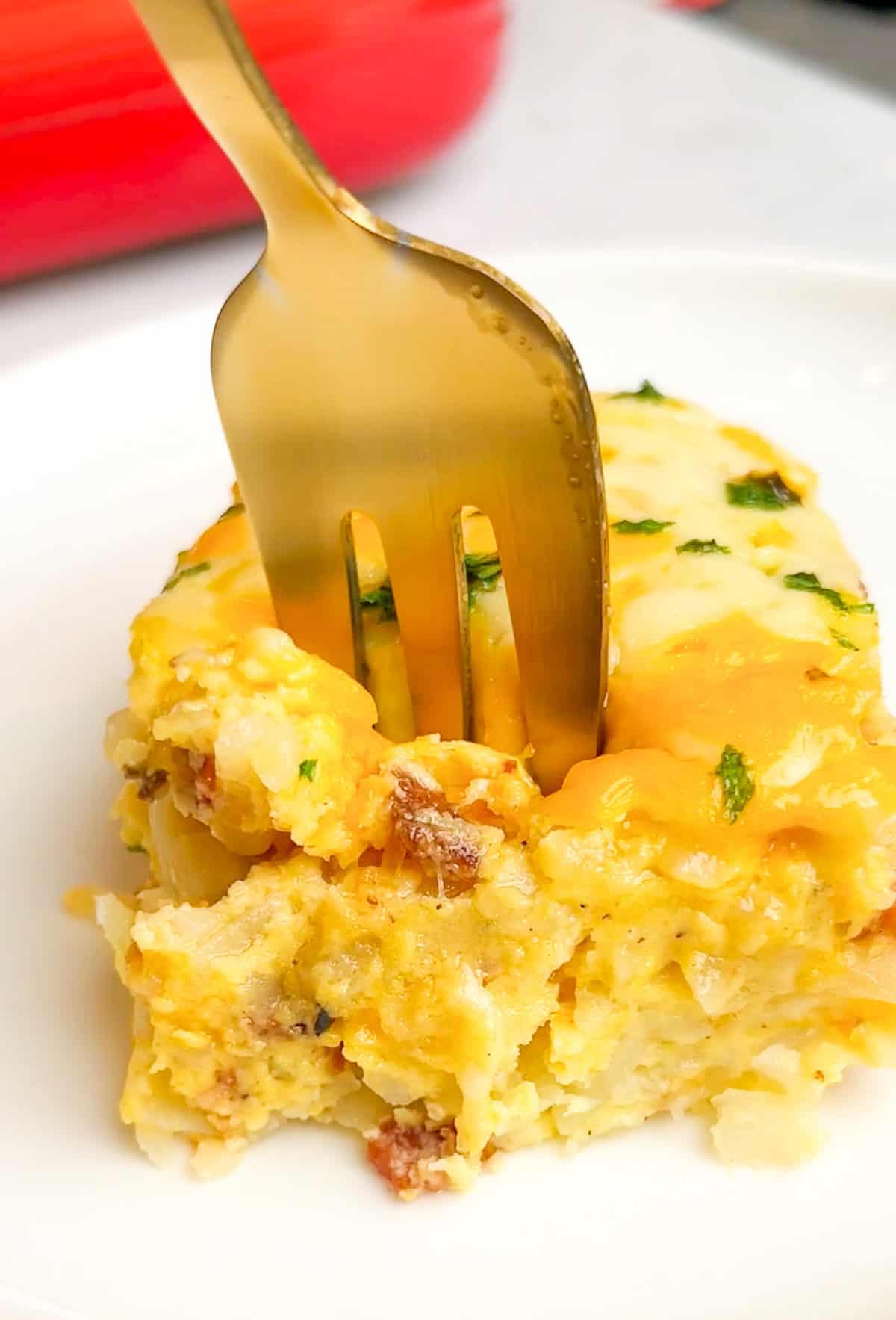 Breakfast casserole with hashbrows