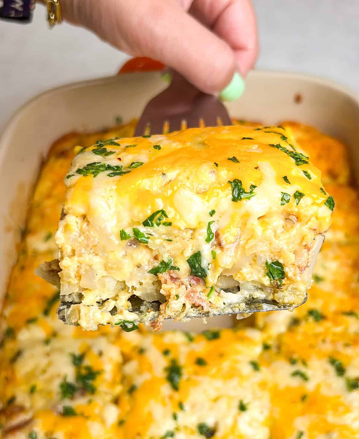 Breakfast casserole with hashbrows