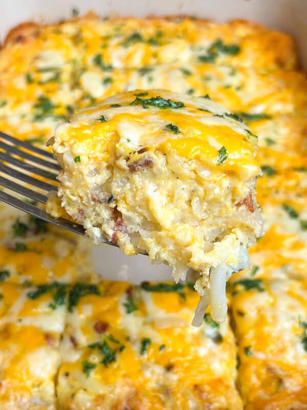 Breakfast casserole with hashbrows