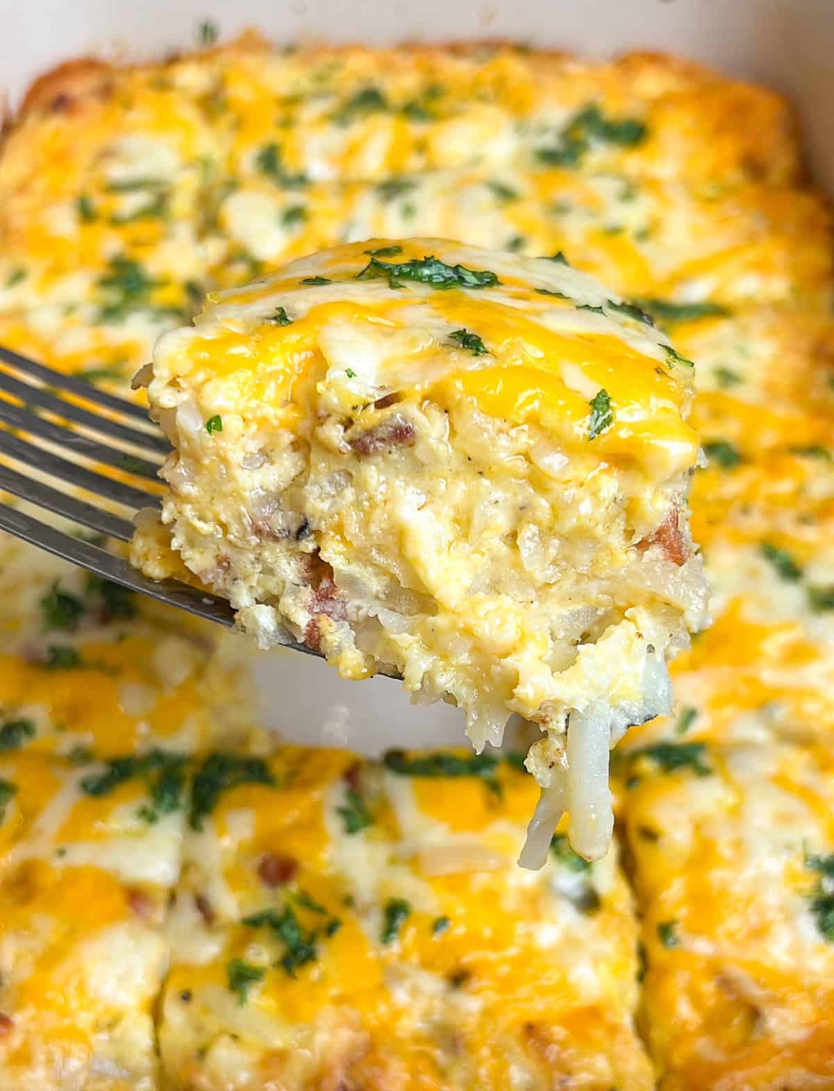 Breakfast casserole with hashbrows