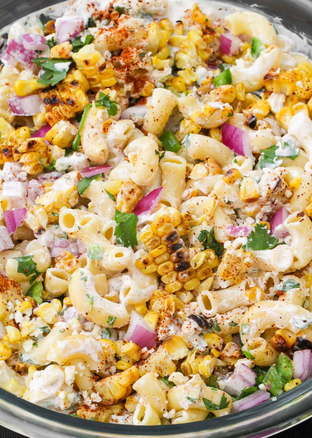 Street Corn Elote Pasta Salad - Bad Batch Baking