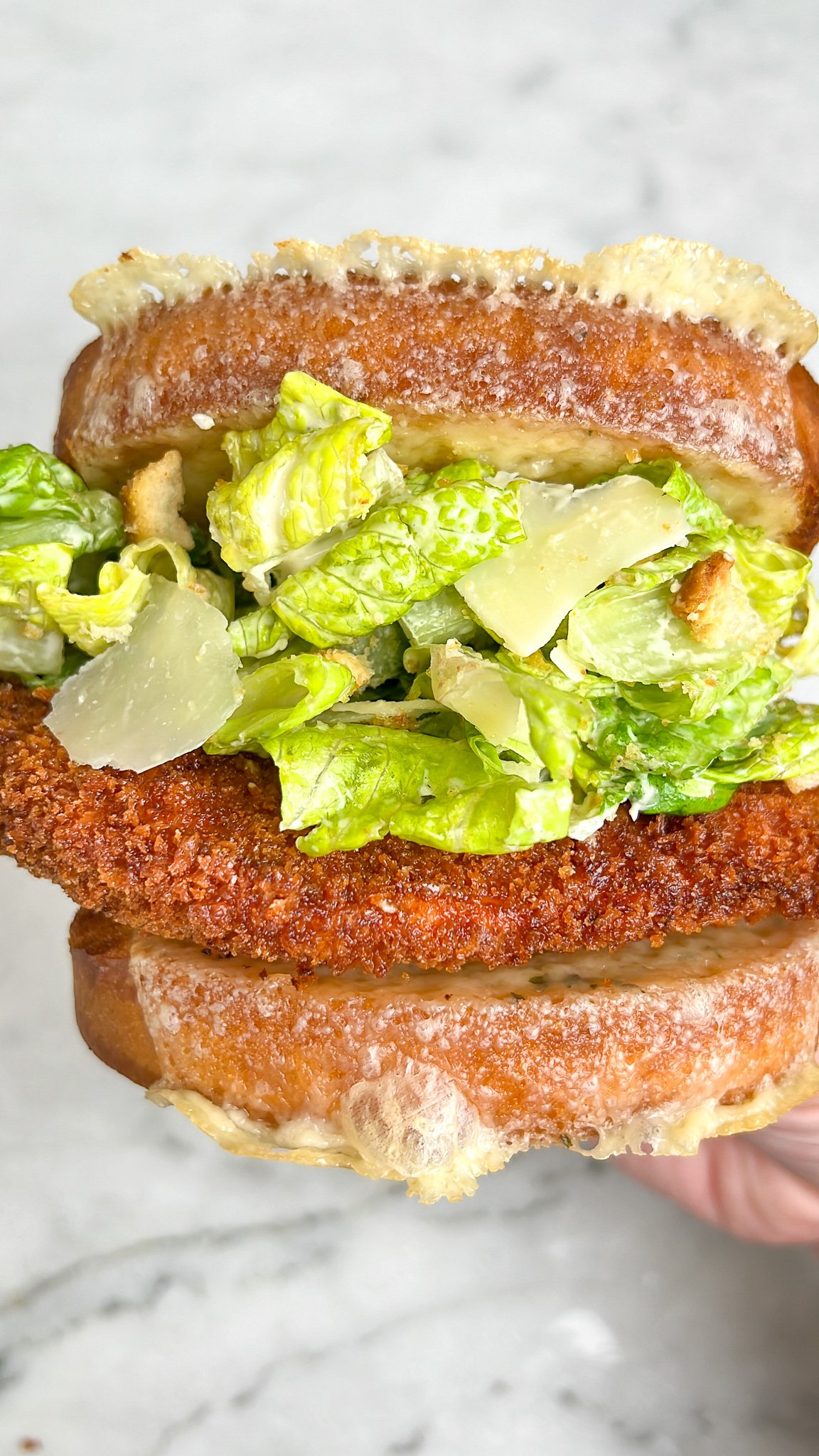 chicken caesar salad sandwich