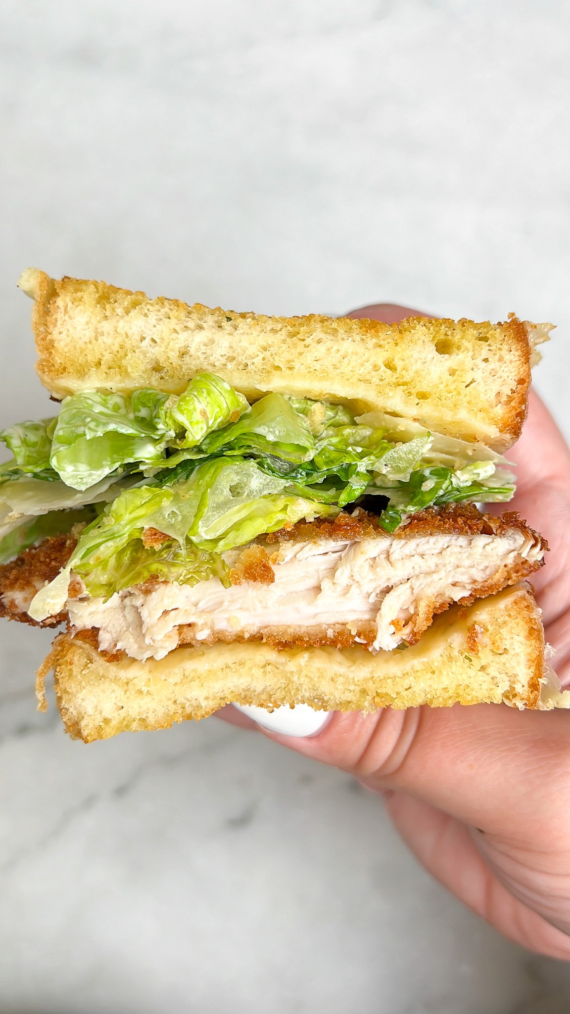 chicken caesar salad sandwich