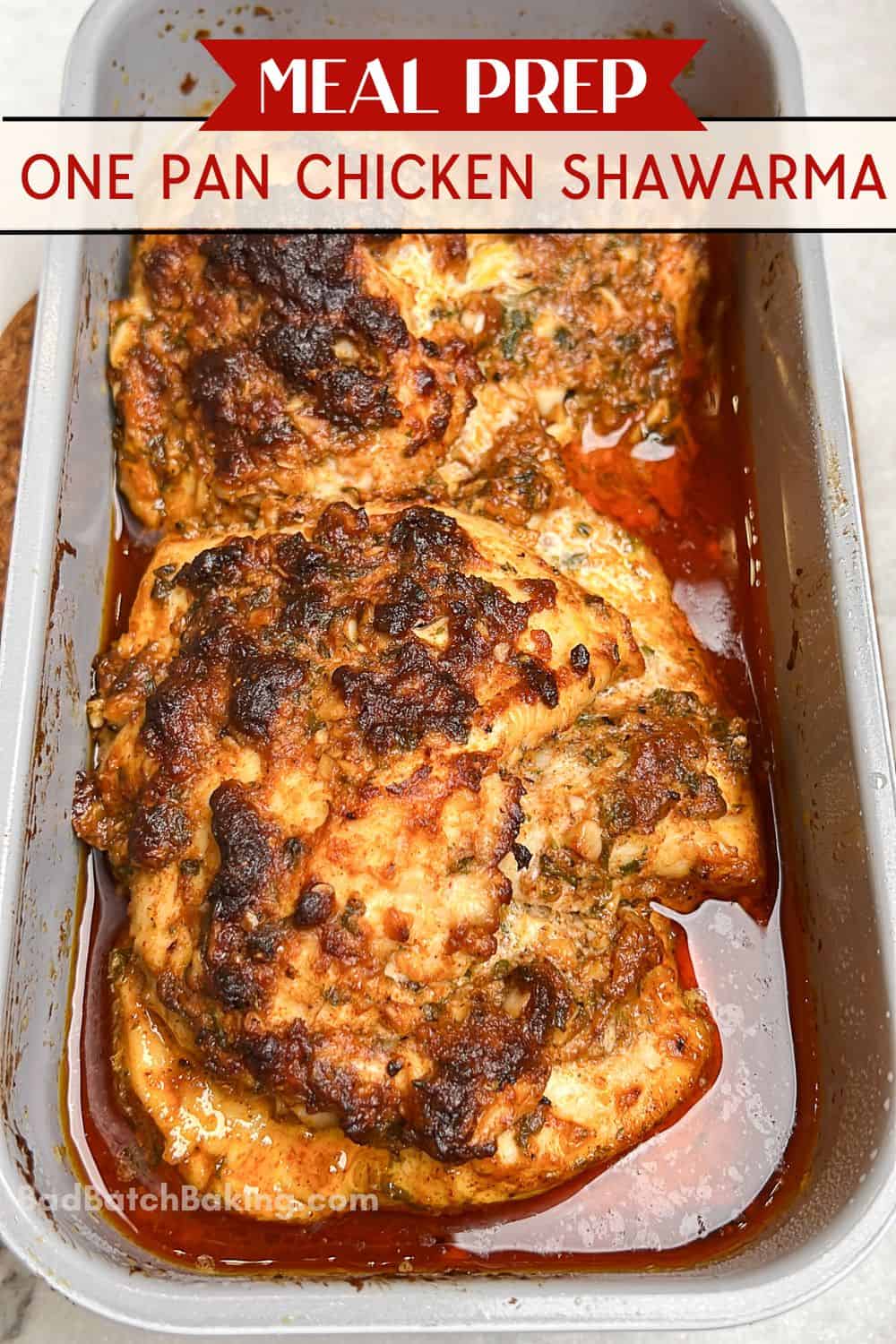 chicken shawarma in a loaf pan