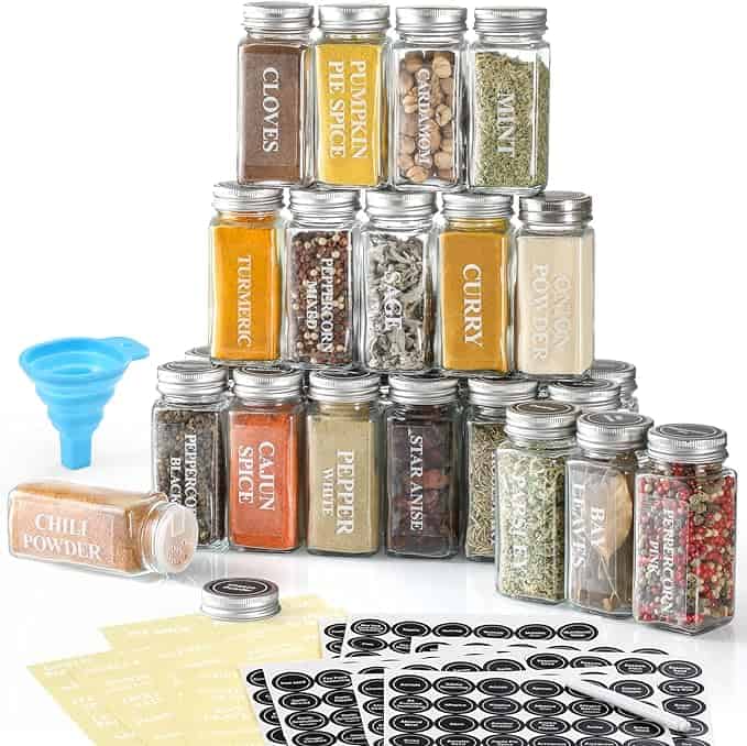 glass spice jars