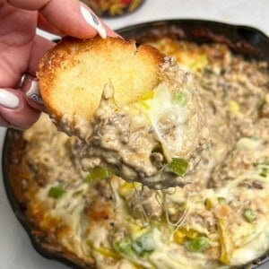 bread in cheese dip