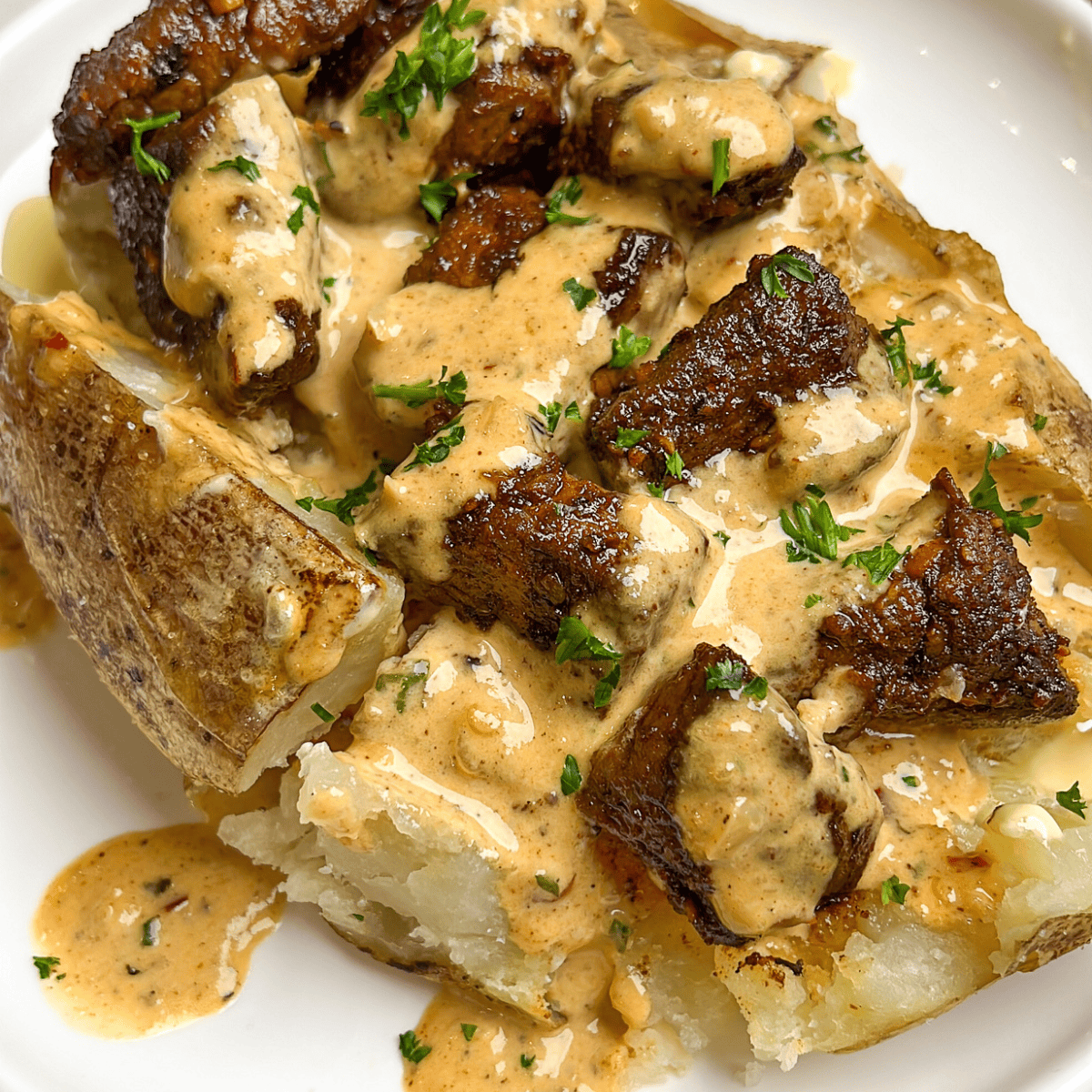 Loaded Baked Potato with Steak Bites-image