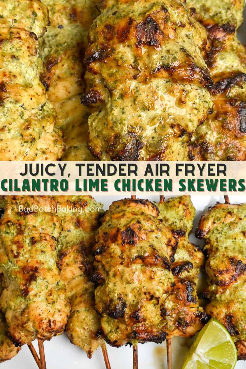 cilantro lime air fryer chicken skewers