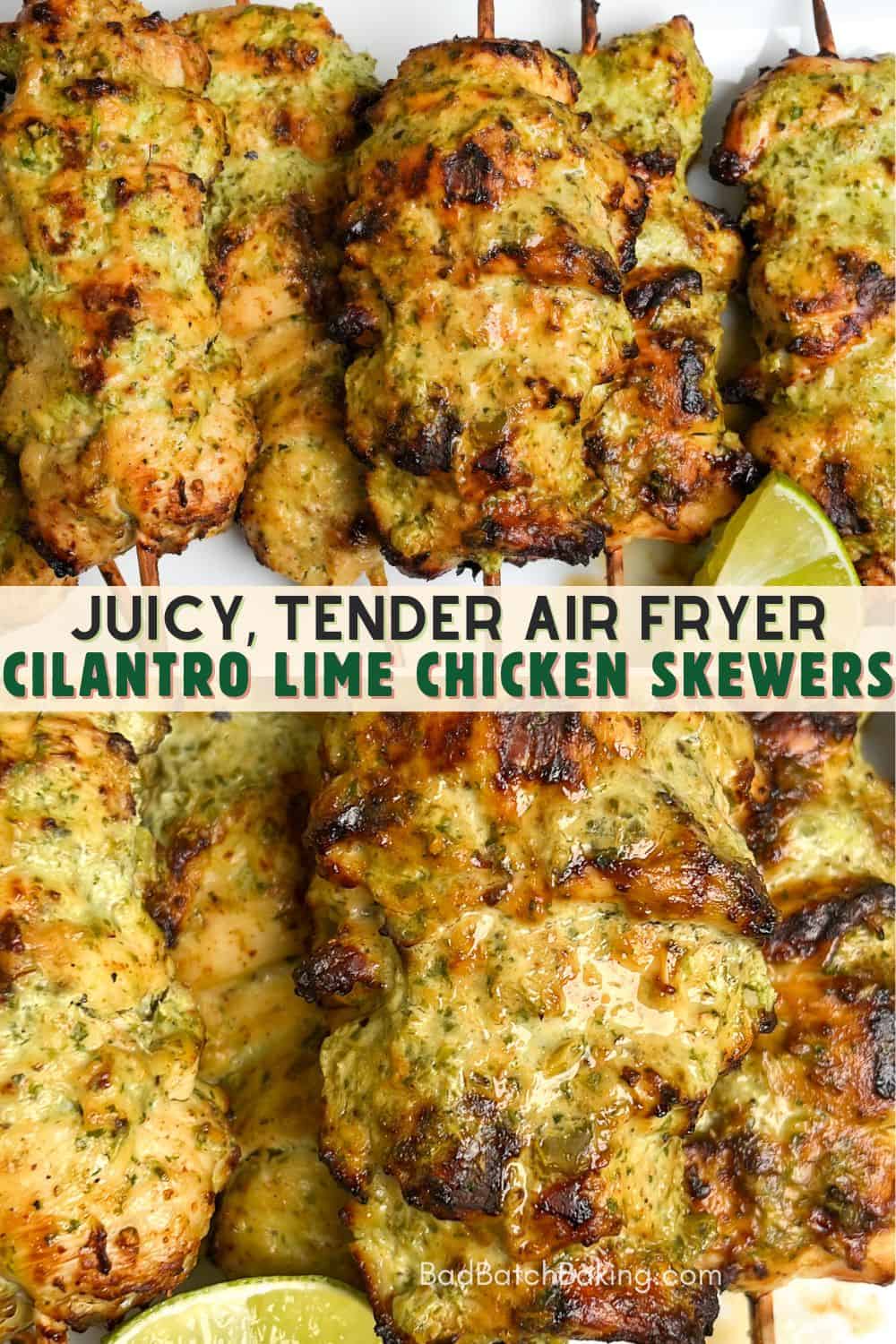 cilantro lime air fryer chicken skewers