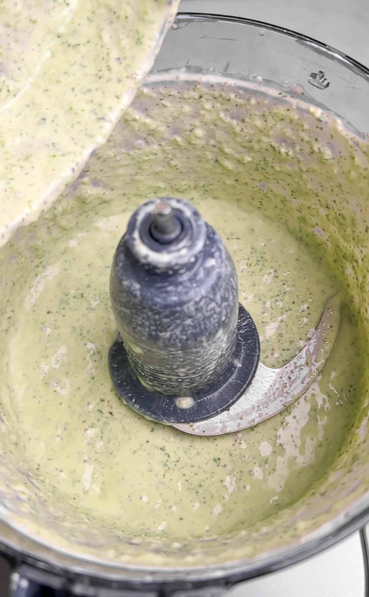 cilantro lime sauce in a food processor