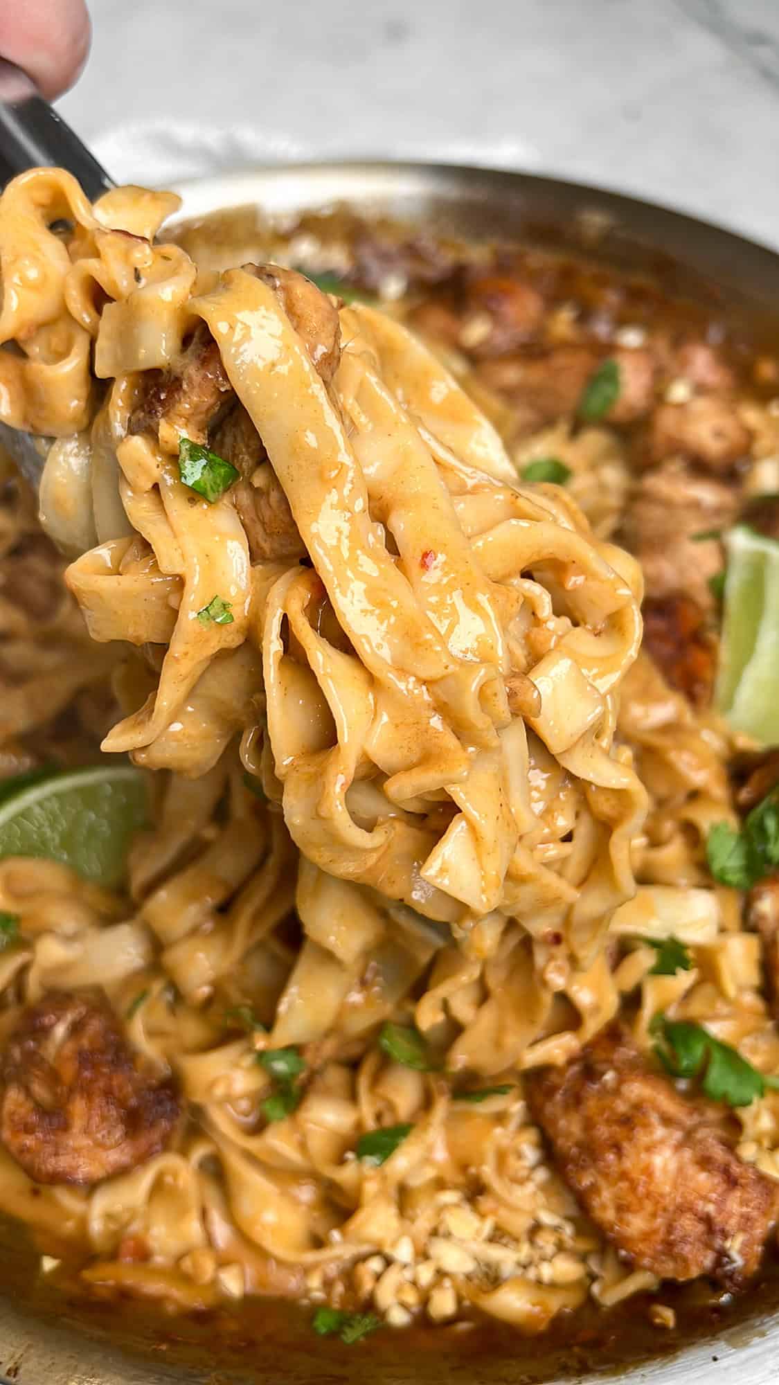 peanut chicken noodles