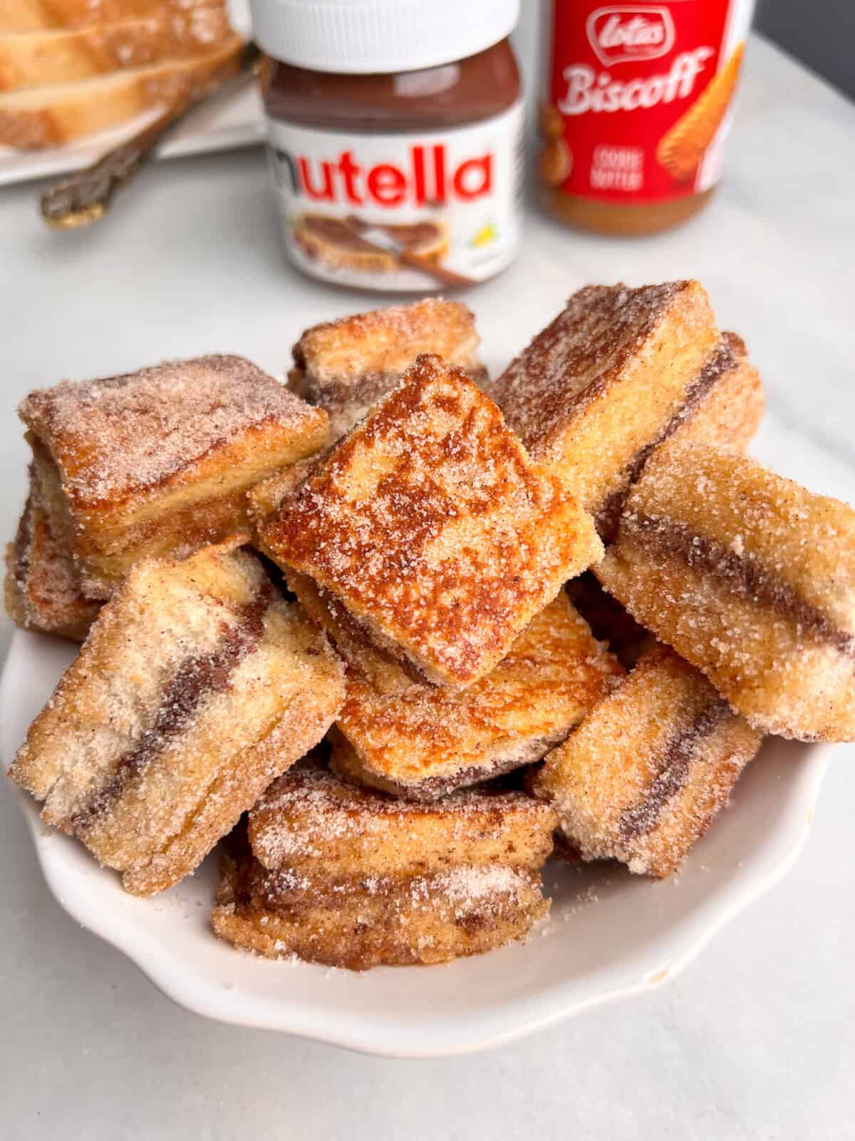 french toast bites tossed in sugar