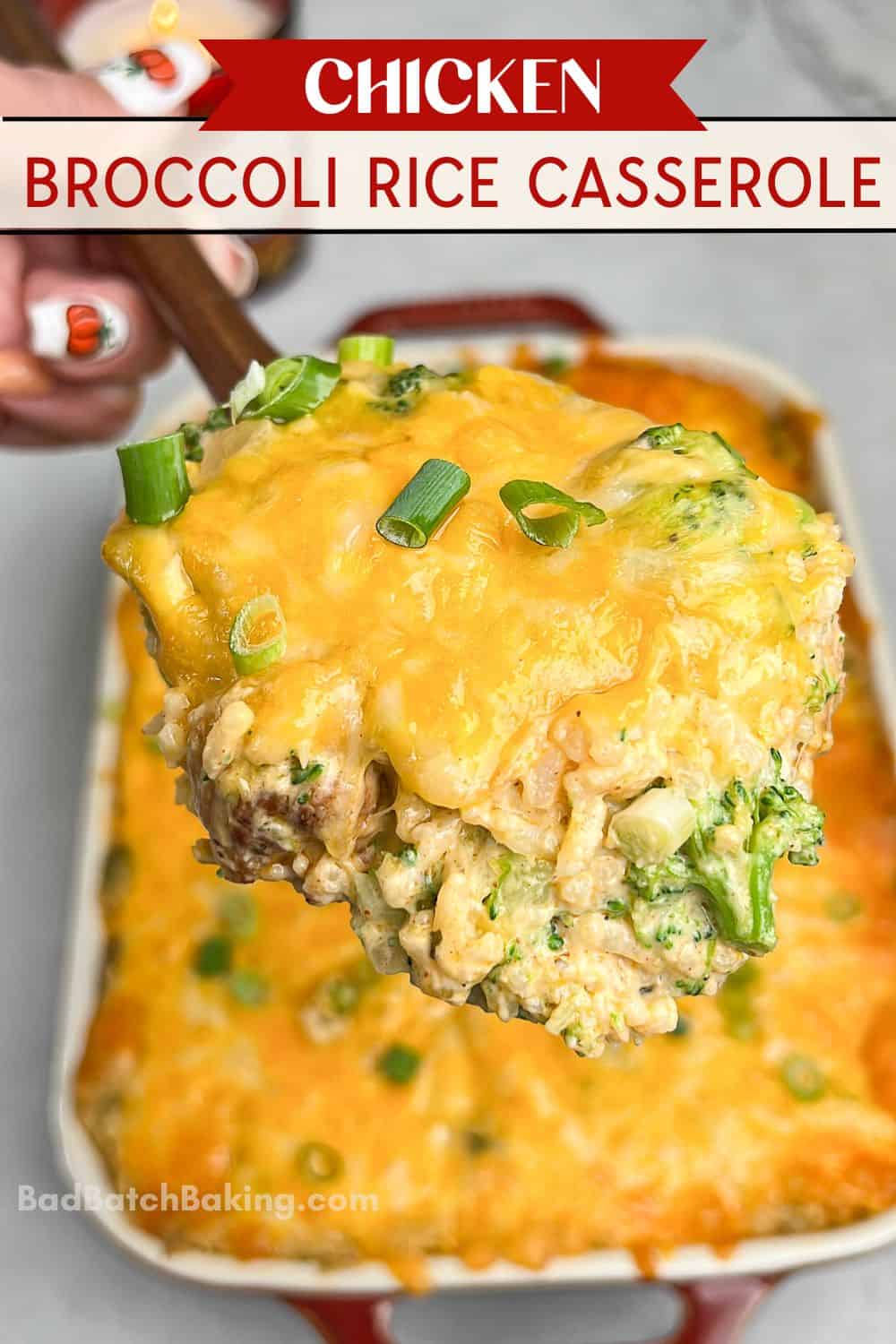 broccoli rice casserole in a pan