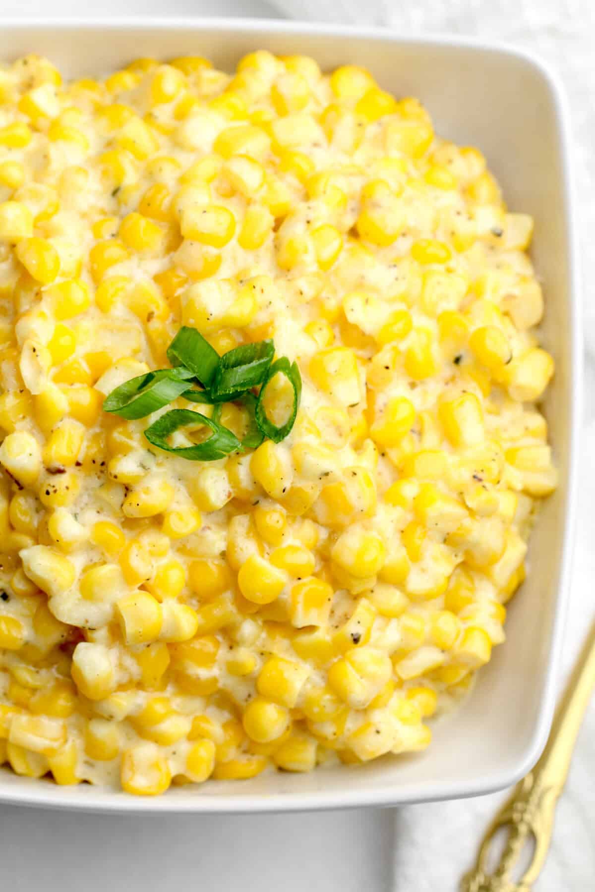 creamed corn in a bowl