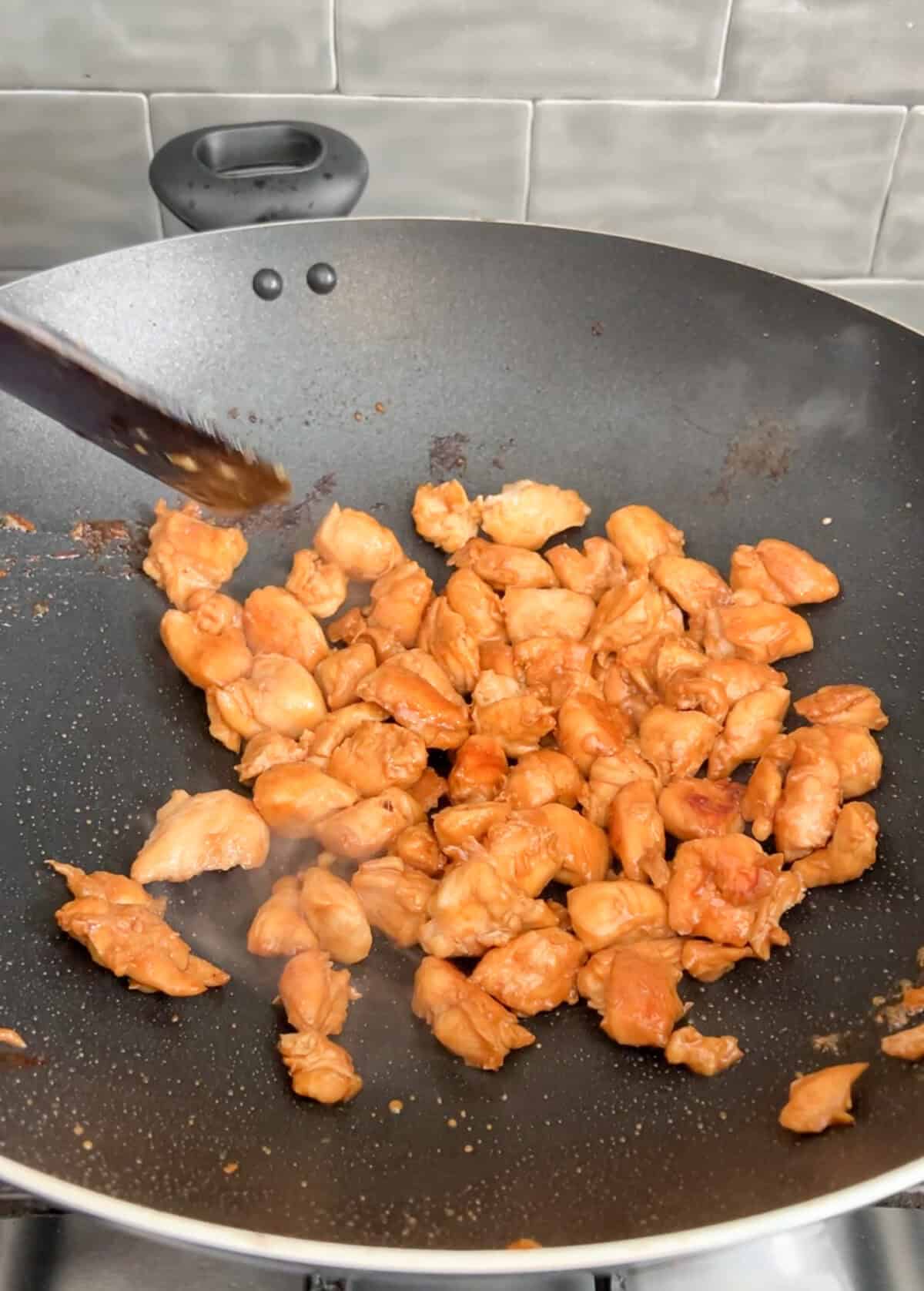 chicken in a wok