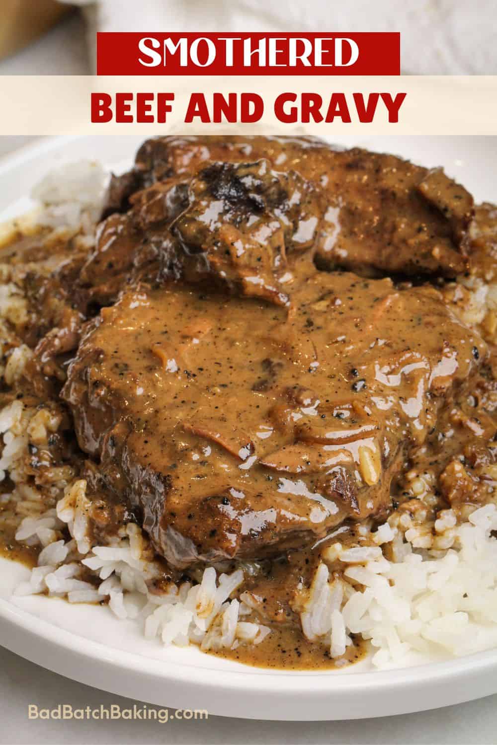 beef and gravy over rice