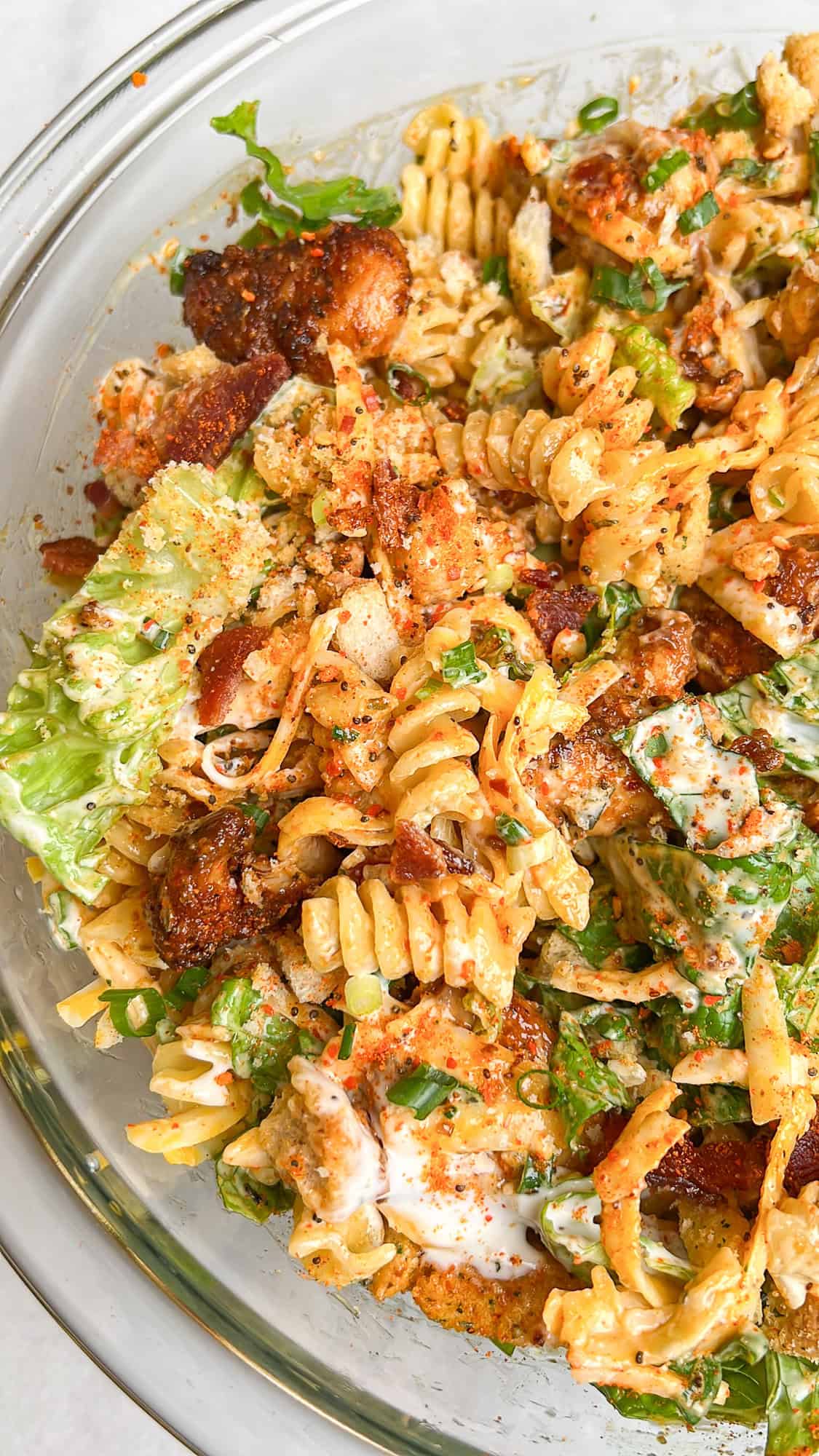 Chicken bacon ranch pasta salad