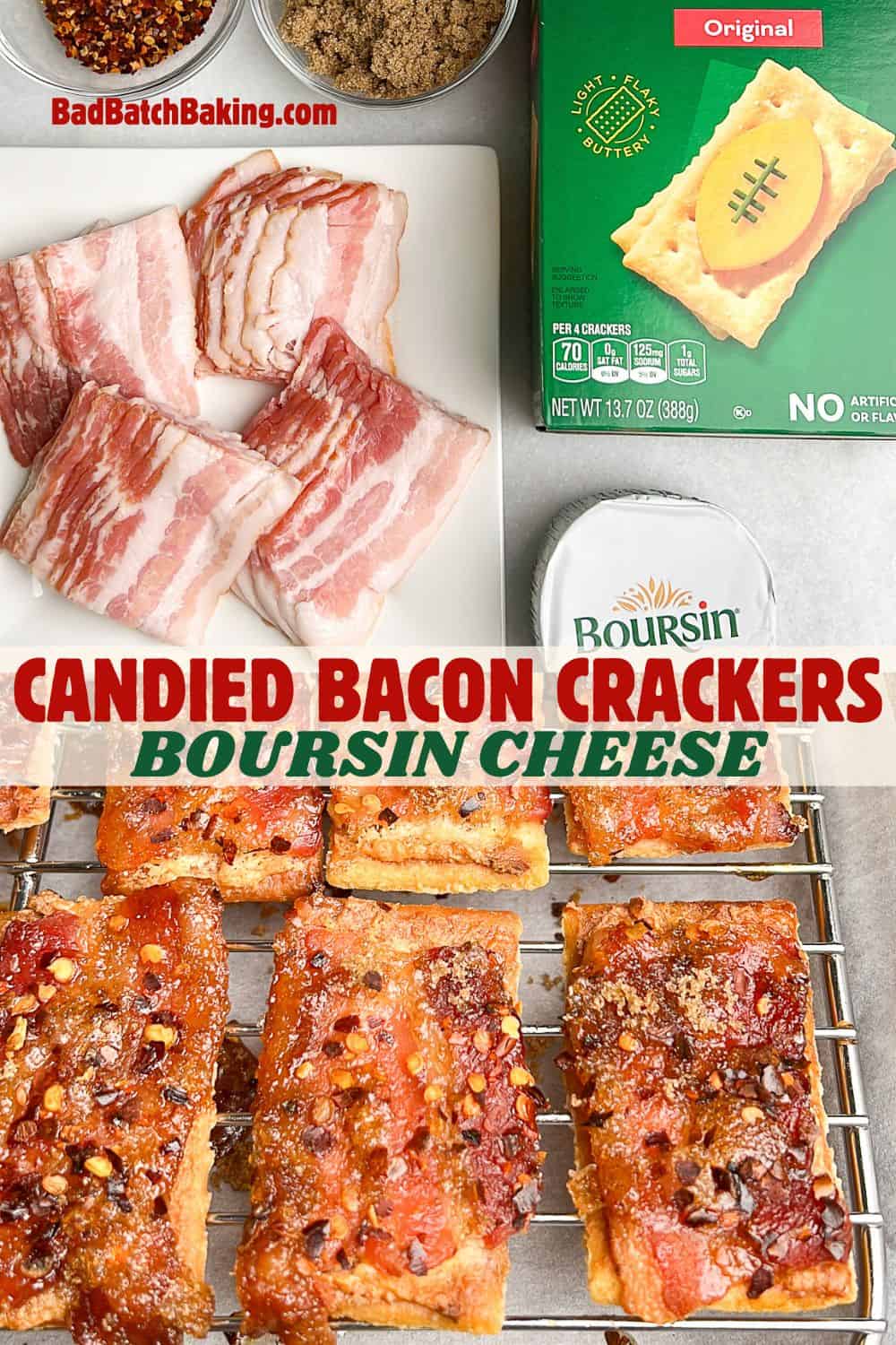 how to make boursin candied bacon crackers