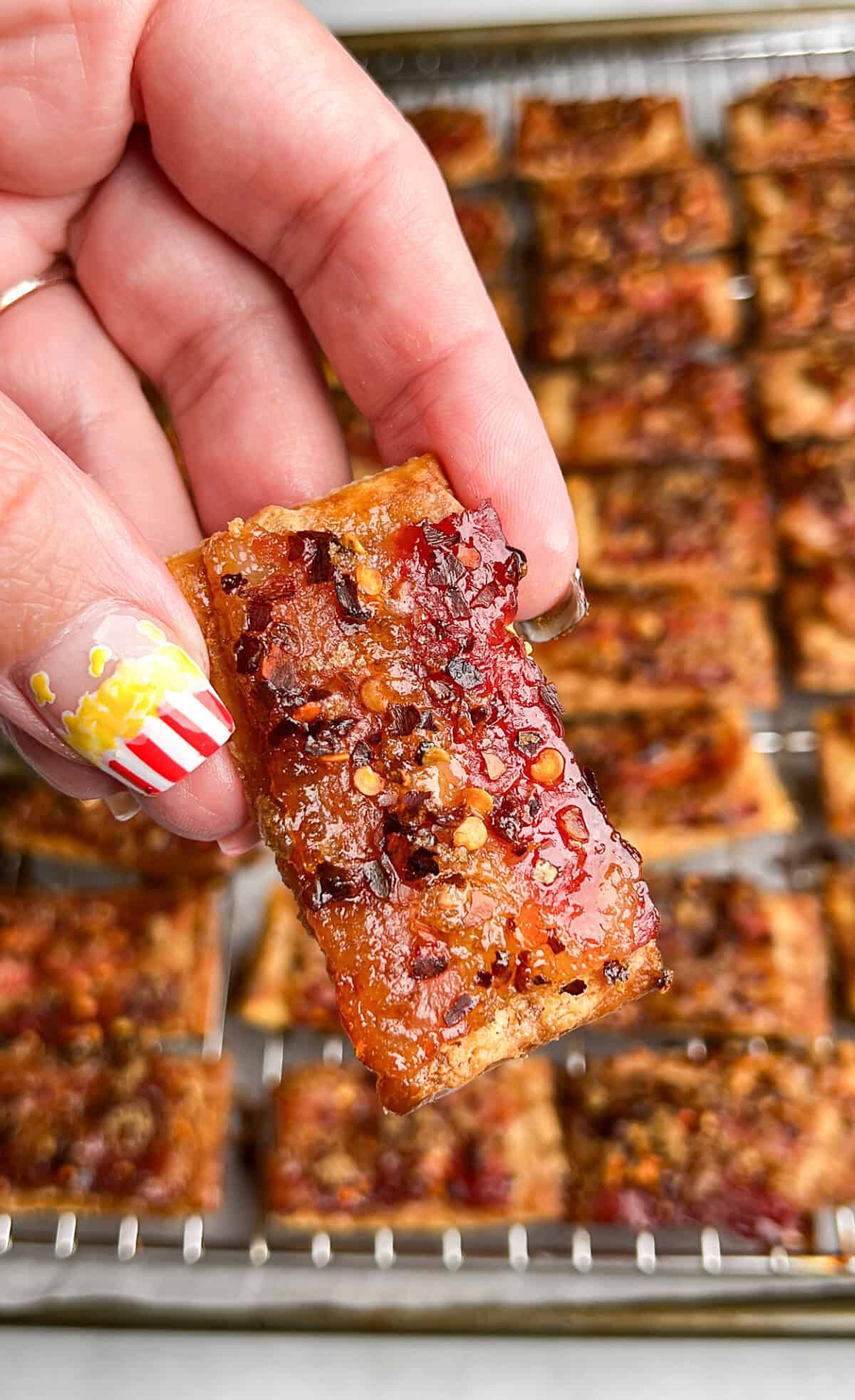 bacon crackers on a pan