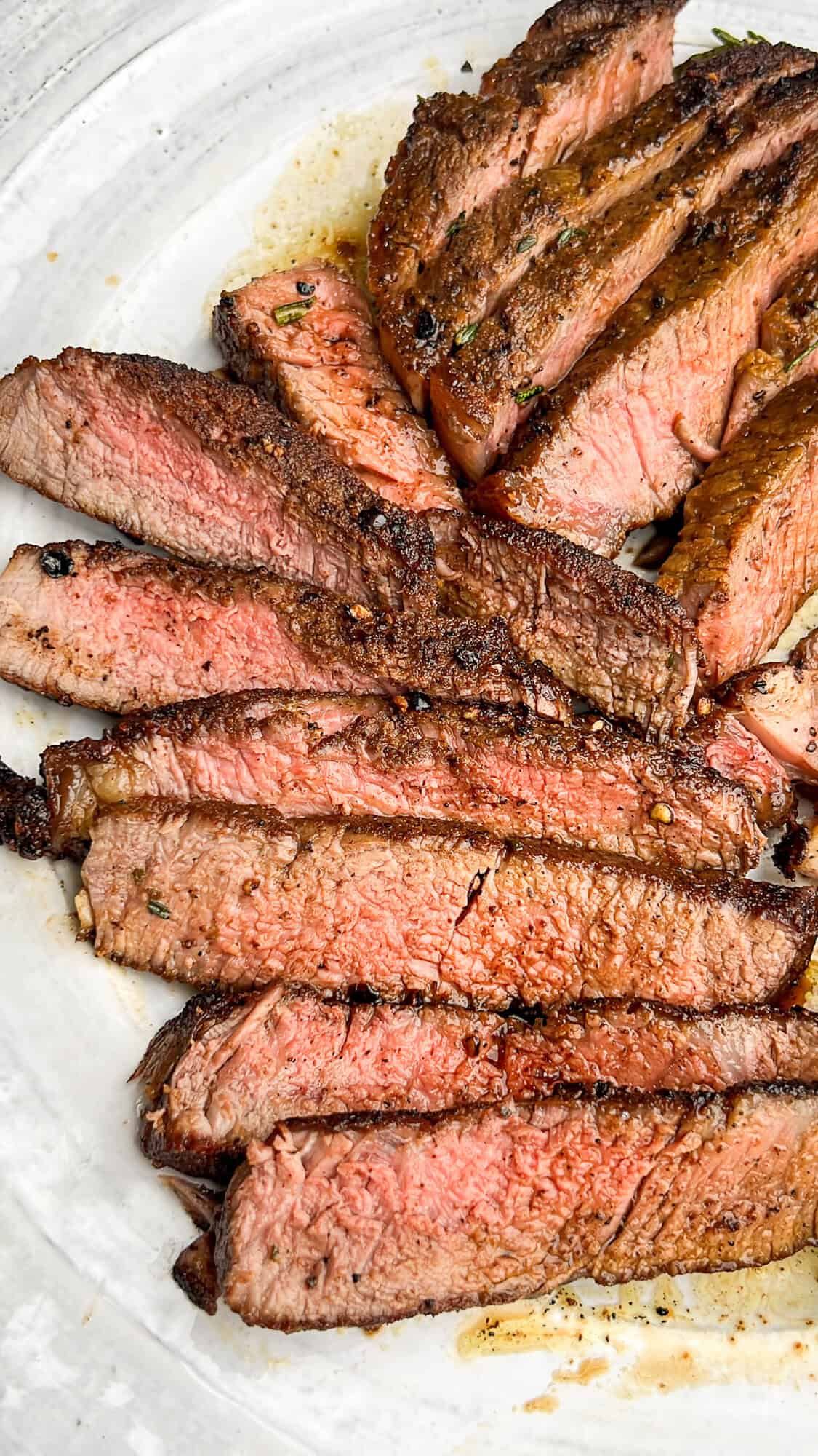 sliced steak on a plate