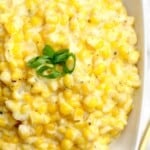 creamed corn in a bowl