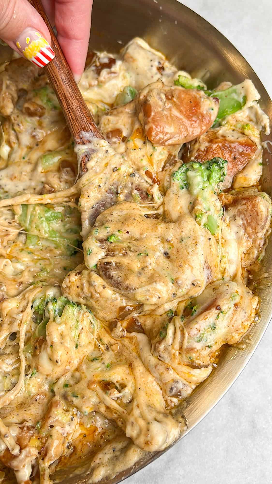 creamy chicken and potatoes in a pan