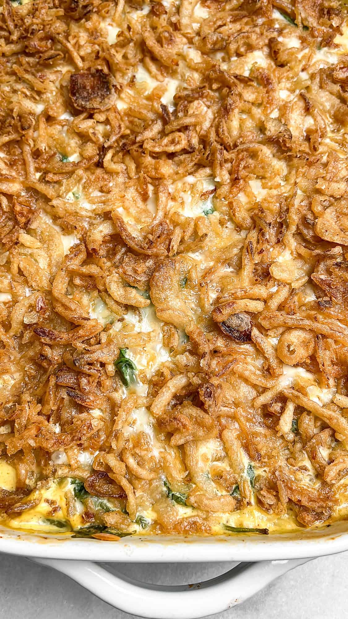 orzo casserole in a pan