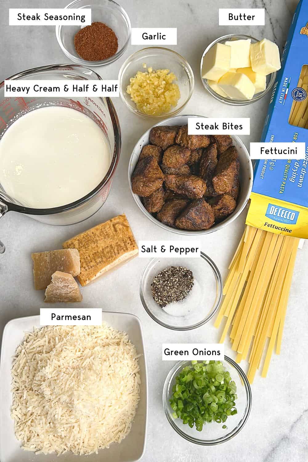 ingredients needed for this steak alfredo