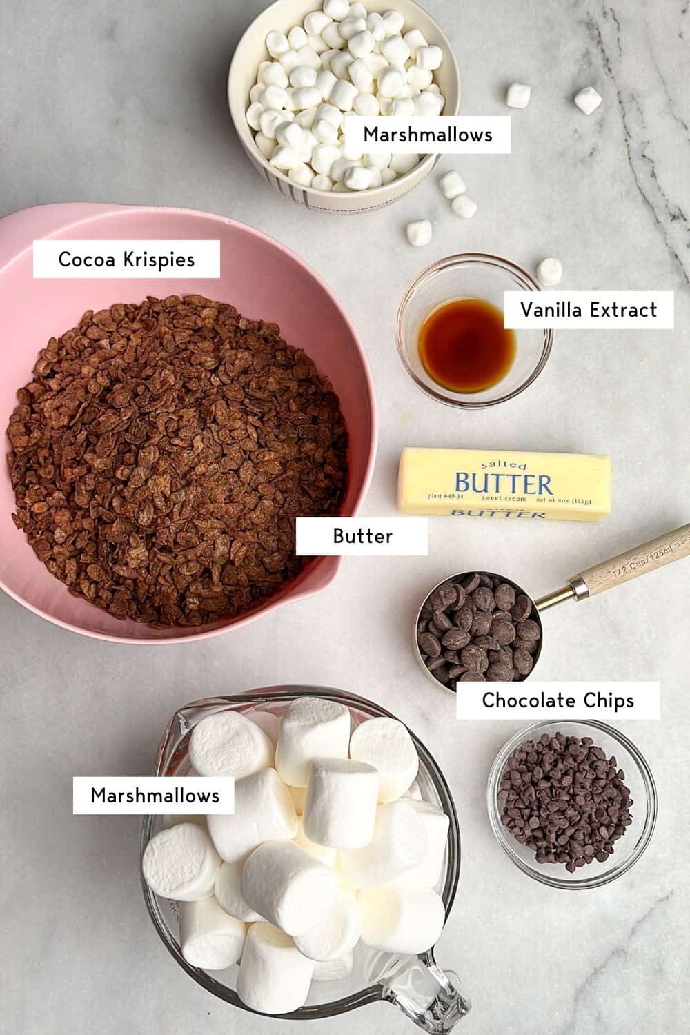 ingredients needed for hot cocoa rice krispie treats