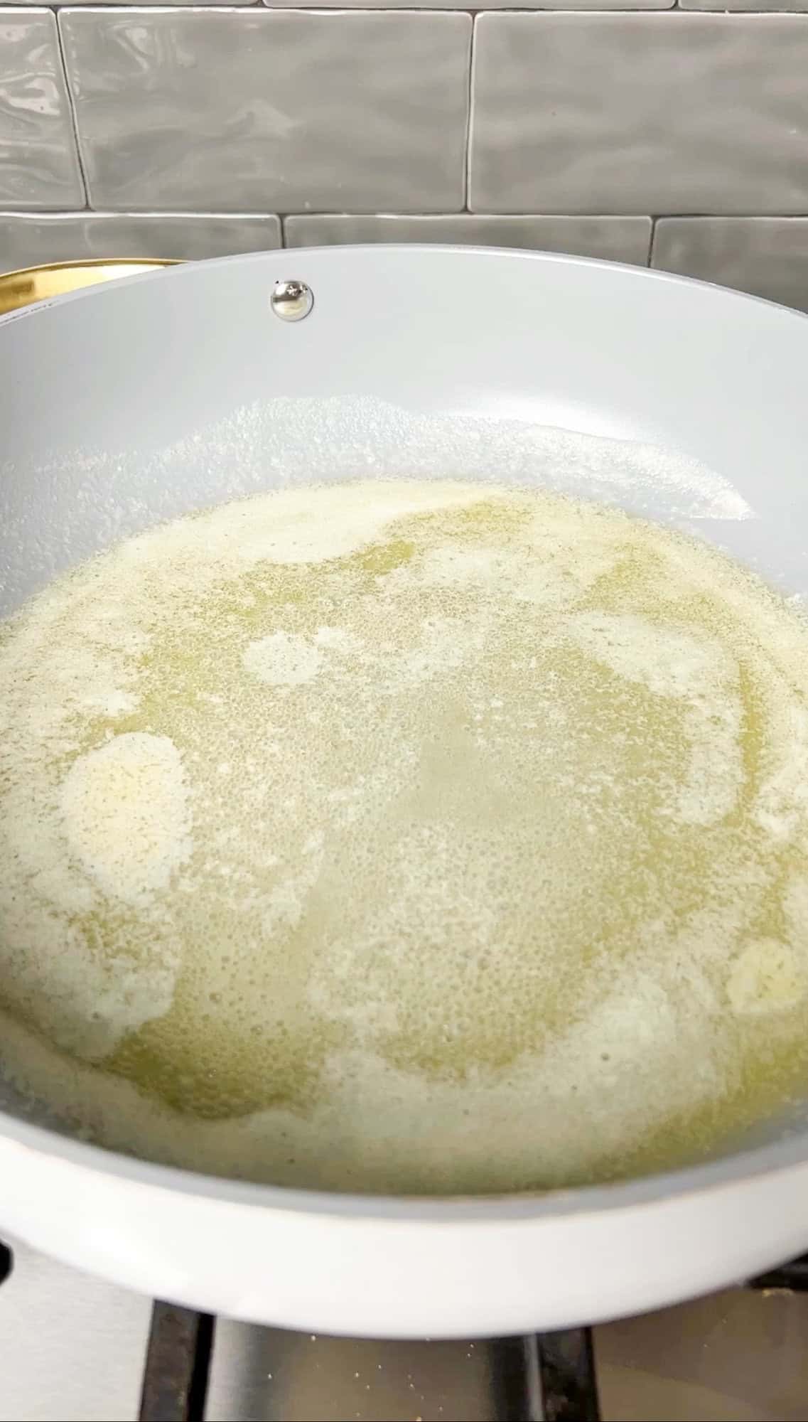 melted butter in a pan