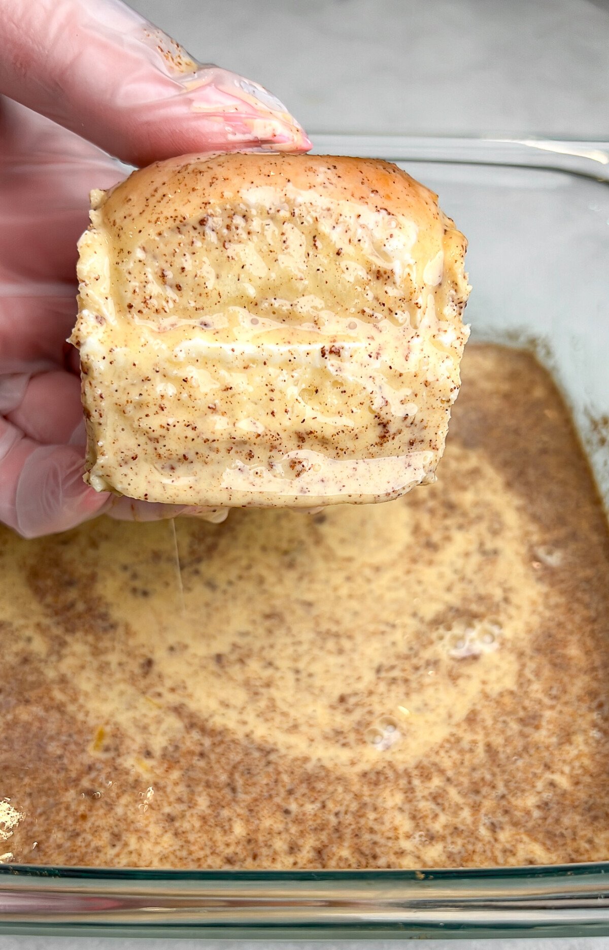 french toast dunked in batter