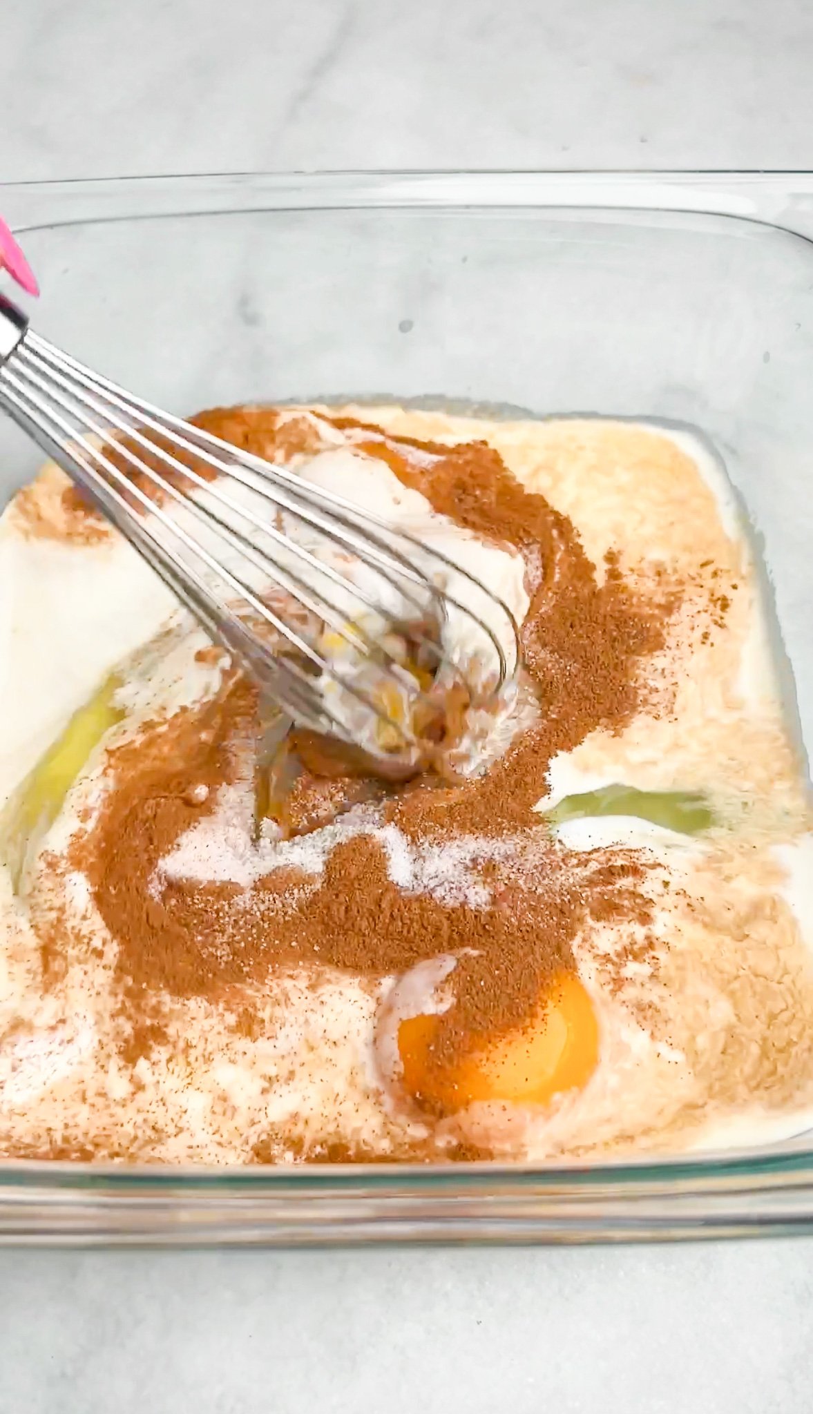 whisking together french toast batter